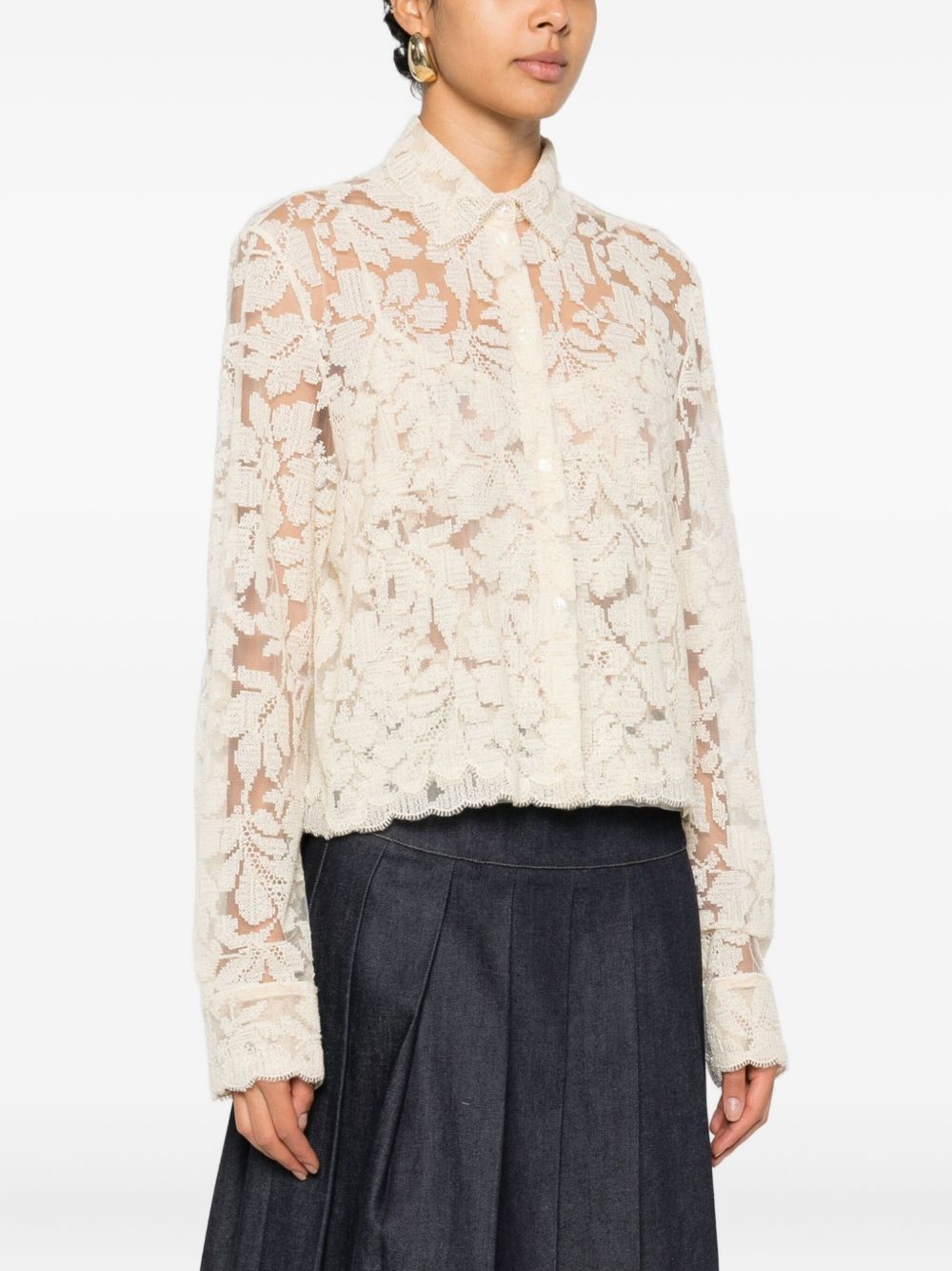 Ermanno Scervino Shirts Beige D472K773CSJZU20806 (ERMANNO SCERVINO / シャツ・ブラウス ) | ERMANNO SCERVINO (エルマンノ シェルヴィーノ)(1)