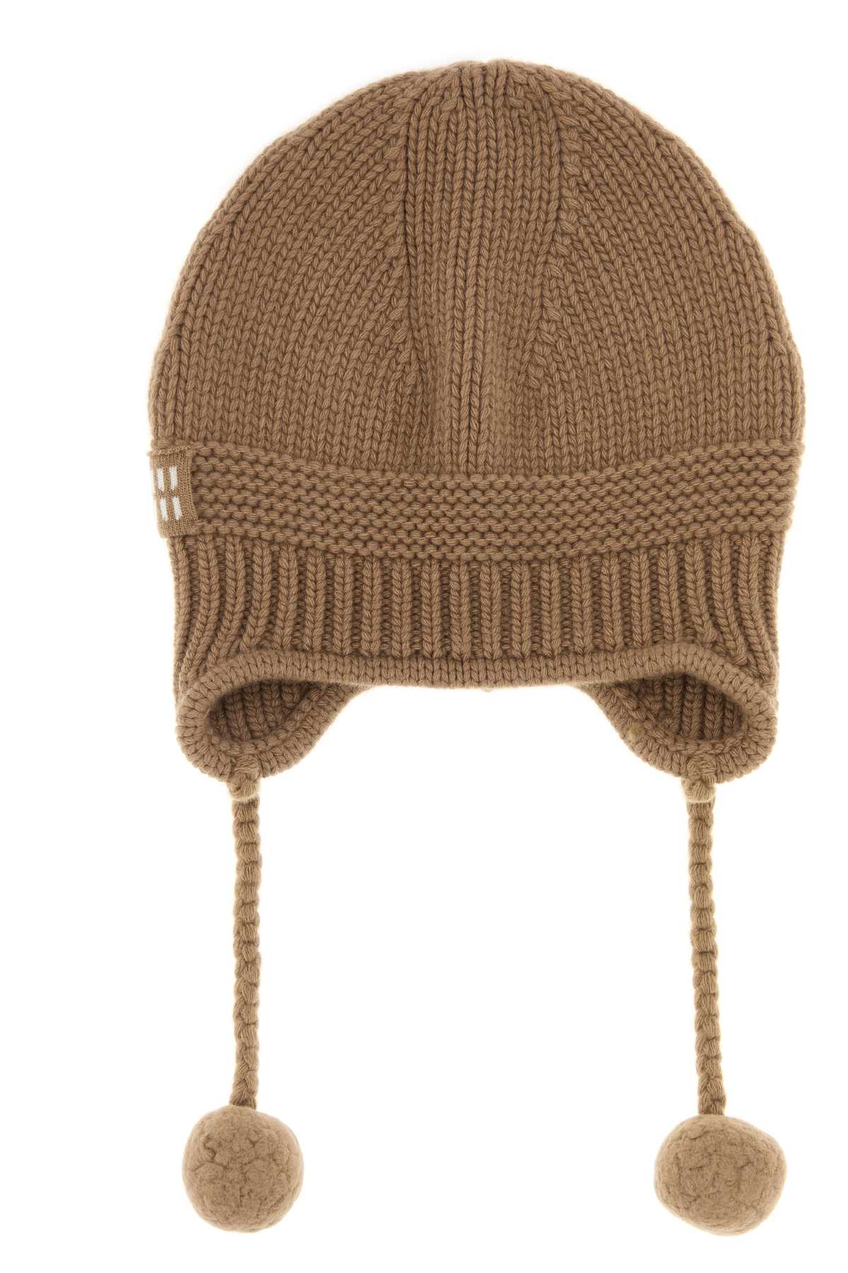 Camel wool blend beanie hat 5HC3242F8SF0040 (MIU MIU / 帽子 ) | MIU MIU (ミュウミュウ)