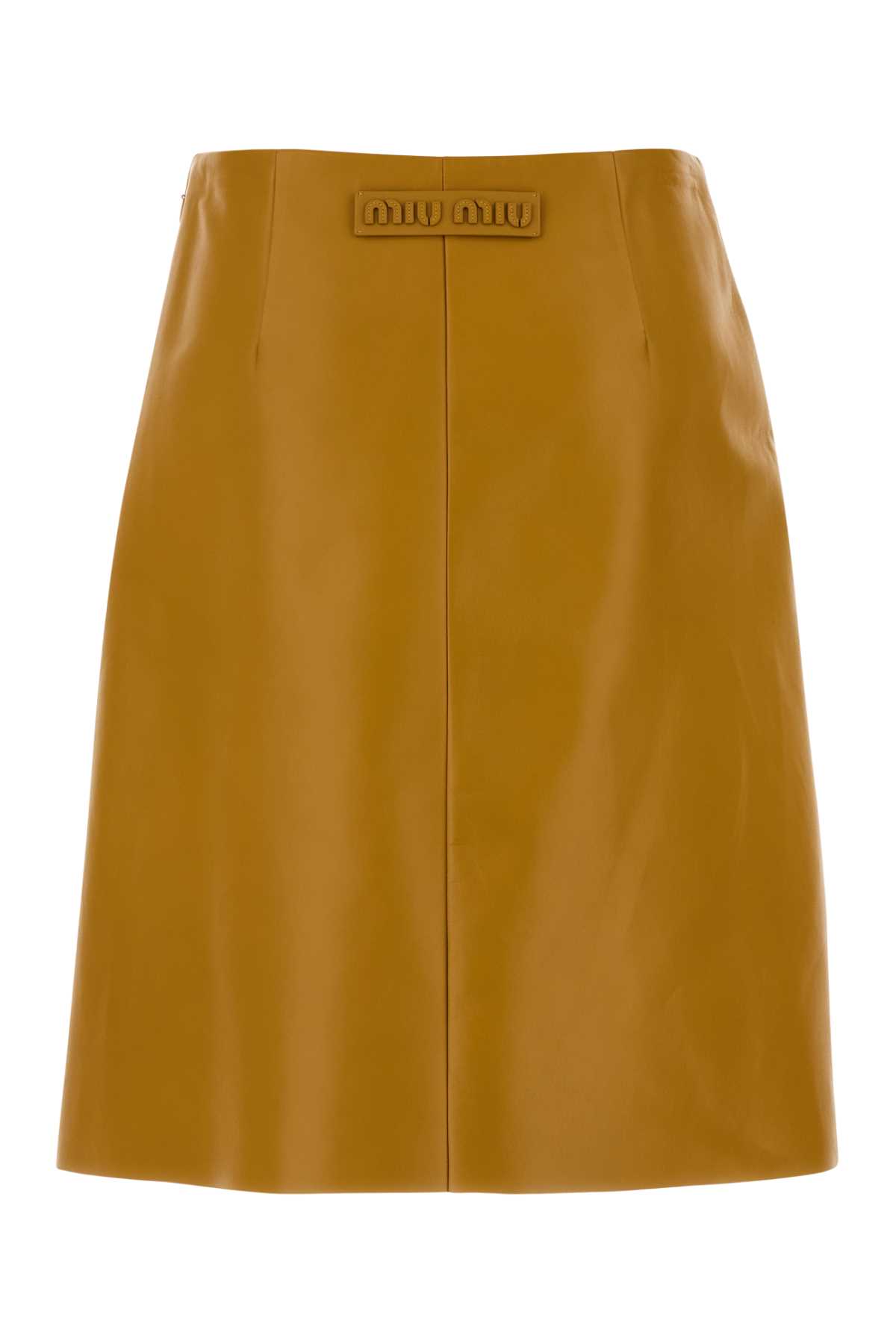 Ochre nappa leather skirt MPD820SOOO165ZF065Y (MIU MIU / スカート ) | MIU MIU (ミュウミュウ)(1)