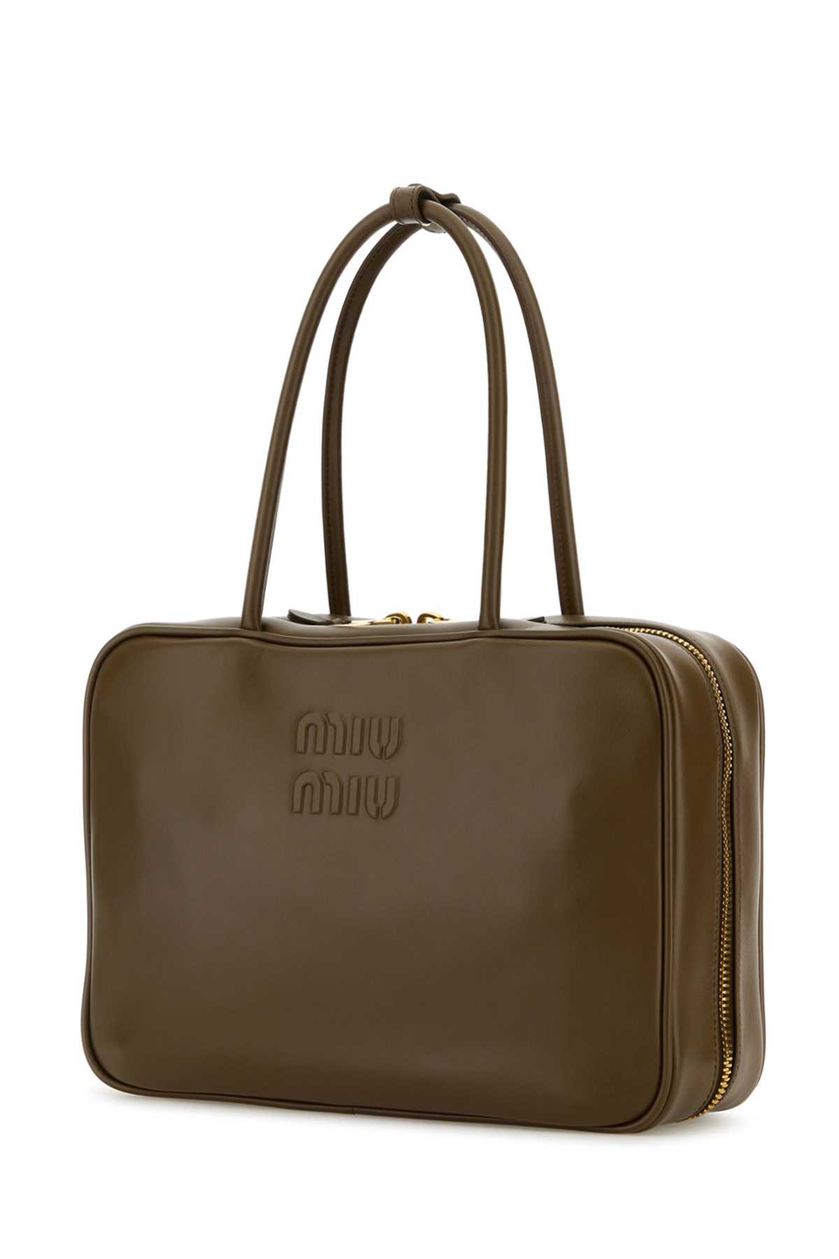 Bottle green leather handbag 5BB117VMON2CRWF0244 (MIU MIU / ハンドバッグ・ショルダーバッグ ) | MIU MIU (ミュウミュウ)(1)