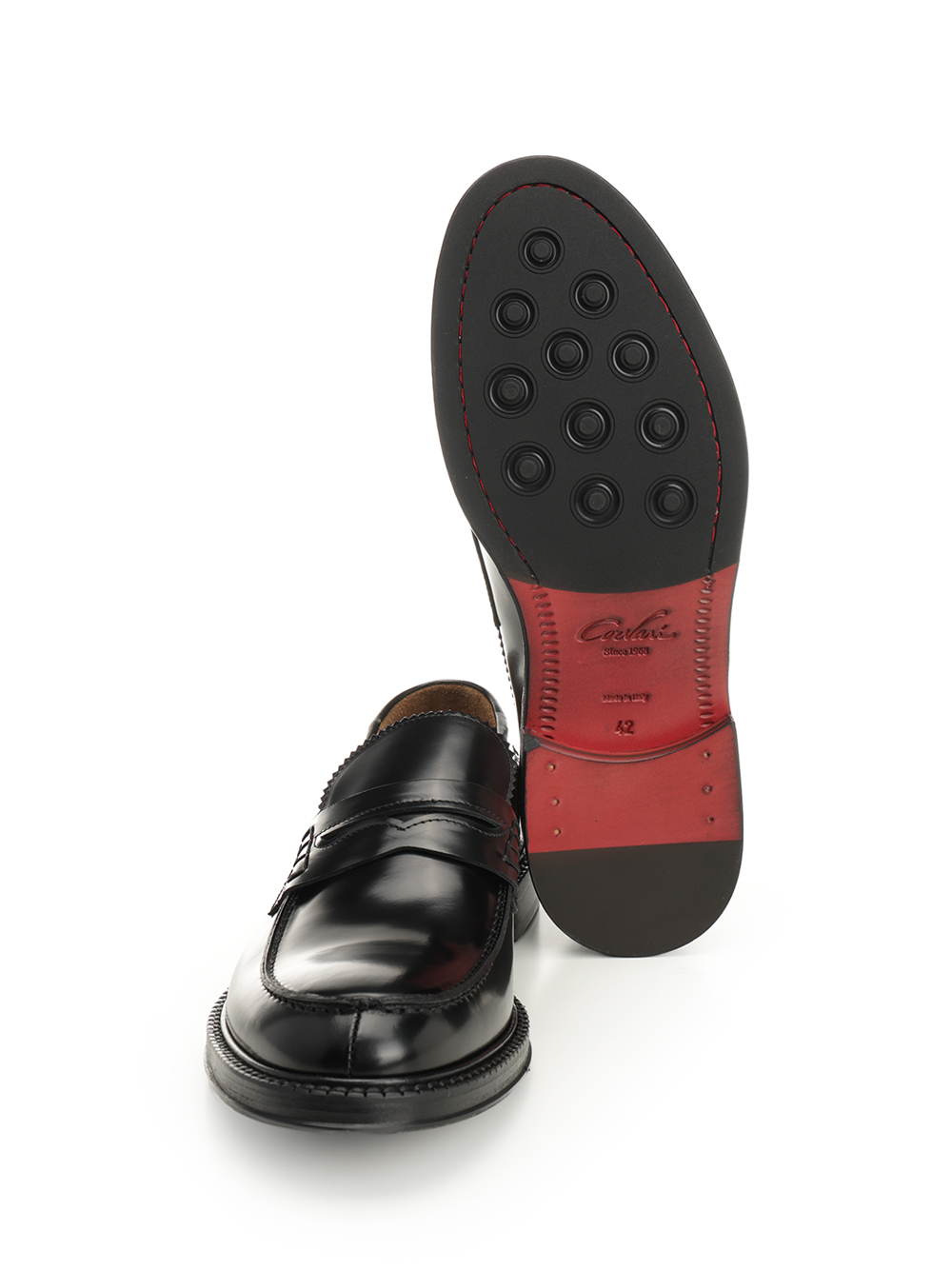 Black Brushed Leather Penny Loafer 2540WEMBLEYNERO (Corvari / ローファー ) | Corvari (コルバリ)(4)