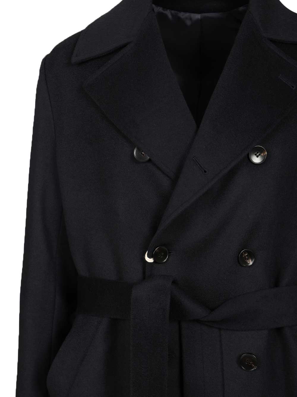 Double-breasted blue cashmere coat CN48AVELLINOBLU (GUARINUCCI / コート ) | GUARINUCCI (グアリヌッチ)(3)