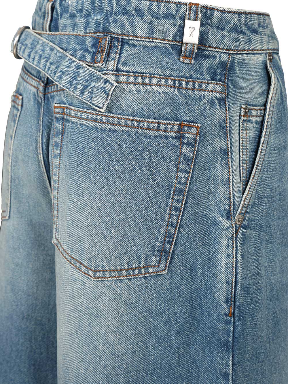 Super wide-leg jeans H25FTR819DE0046480H25 (AMI Paris / ジーンズ ) | AMI Paris (アミパリス)(3)