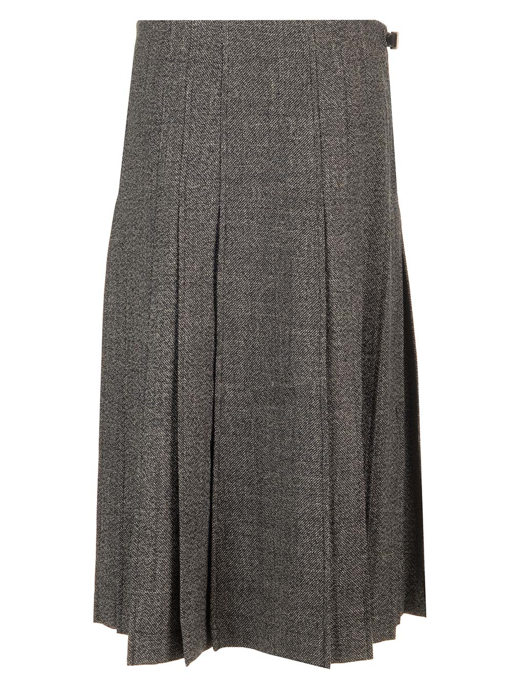 PLEATED MIDI KILT SKIRT MELANGE BLACK FW24SK07 (DURAZZI / スカート ) | DURAZZI (デュラッツィ)(1)