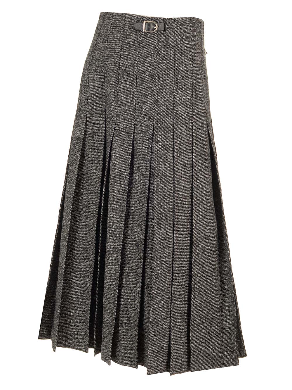 PLEATED MIDI KILT SKIRT MELANGE BLACK FW24SK07 (DURAZZI / スカート ) | DURAZZI (デュラッツィ)(2)