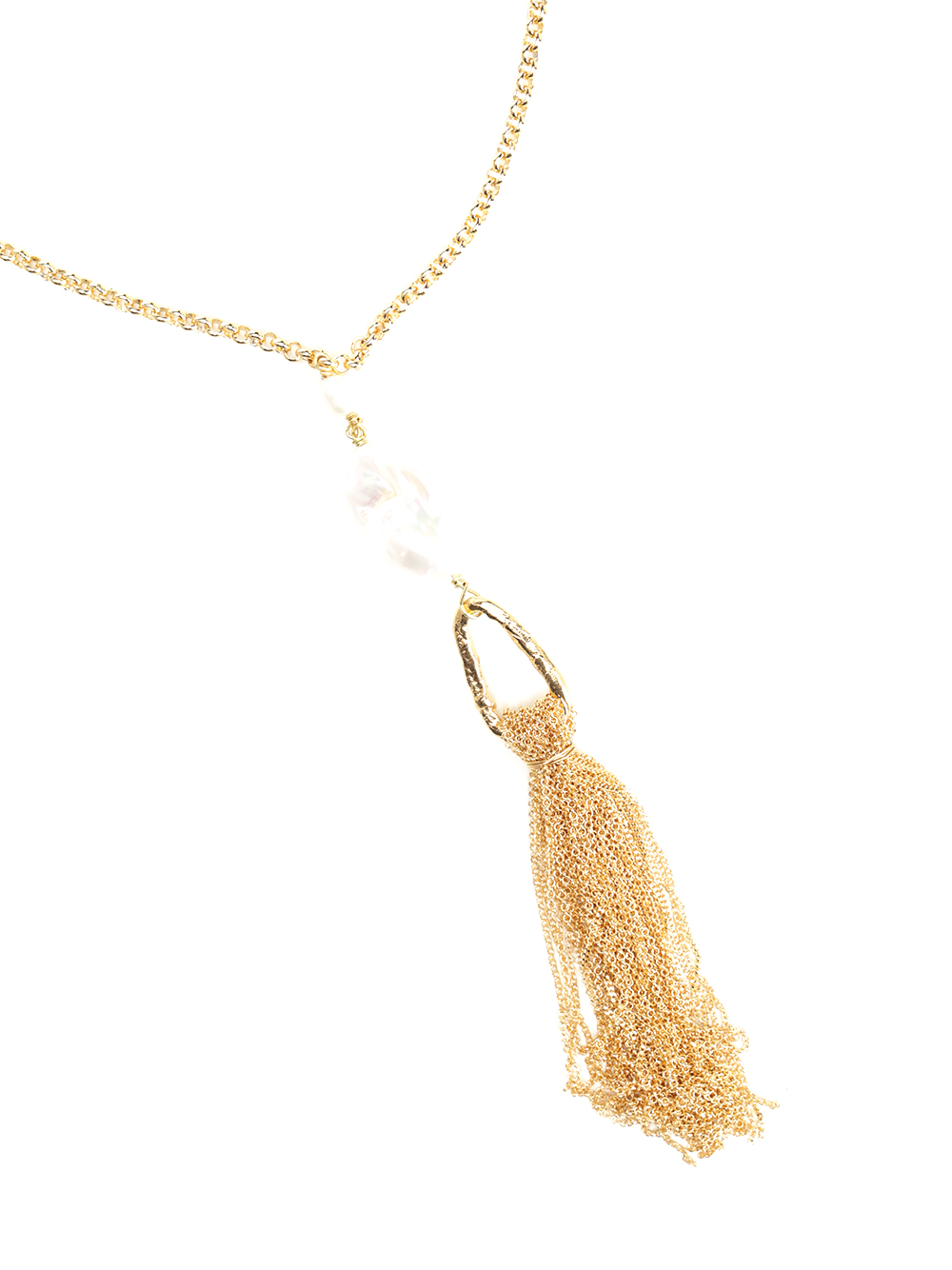 Pearl and fringe sculpture necklace 14175F48A1014 (forte_forte / ネックレス ) | forte_forte (フォルテ フォルテ)(1)