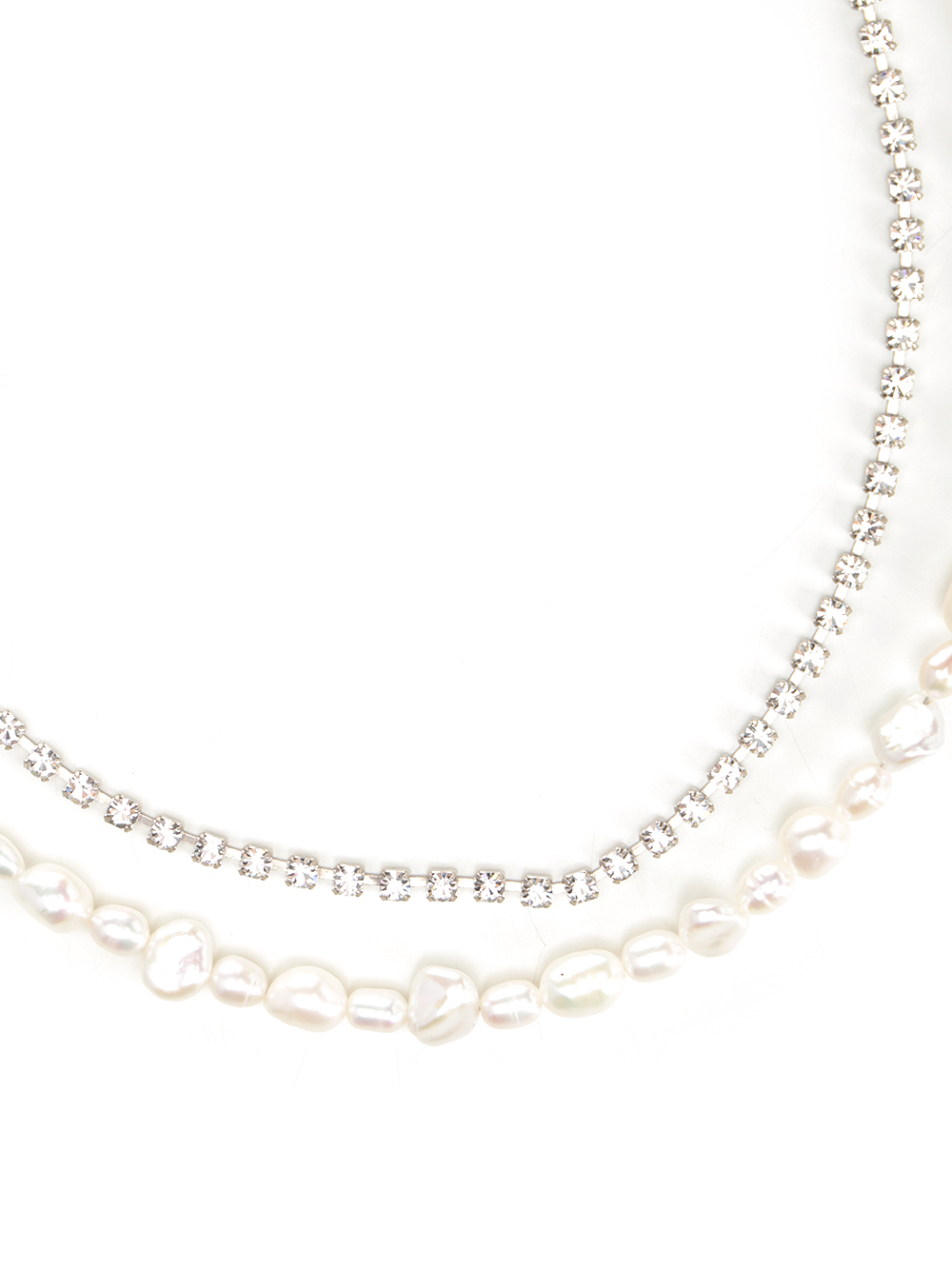 Necklace with silver-colored pearls 14185F48A0089 (forte_forte / ネックレス ) | forte_forte (フォルテ フォルテ)(1)