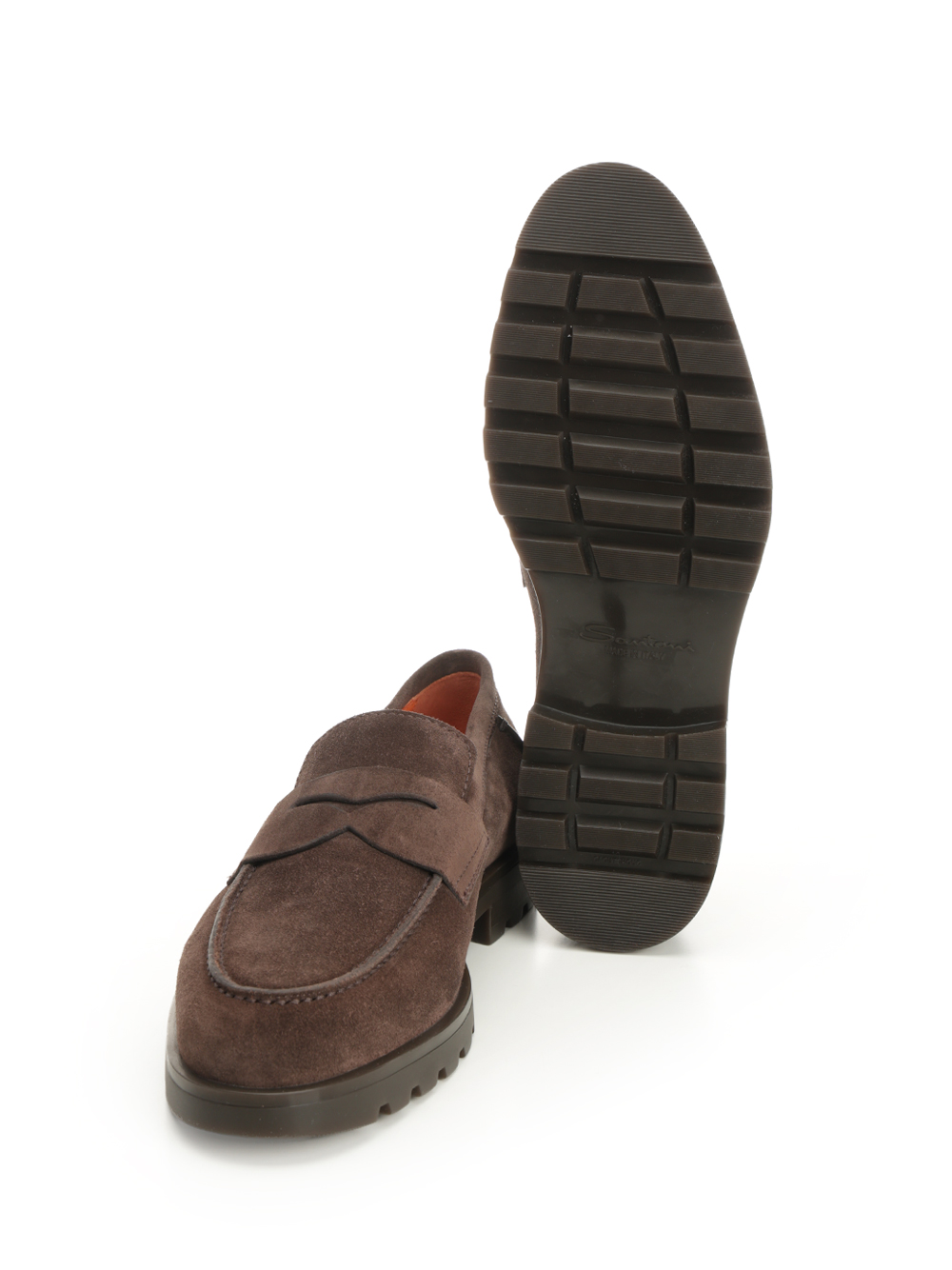 Suede moccasin with rubber sole MGDC18610DTRBSEYT50T50 (Santoni / ローファー ) | Santoni (サントーニ)(4)