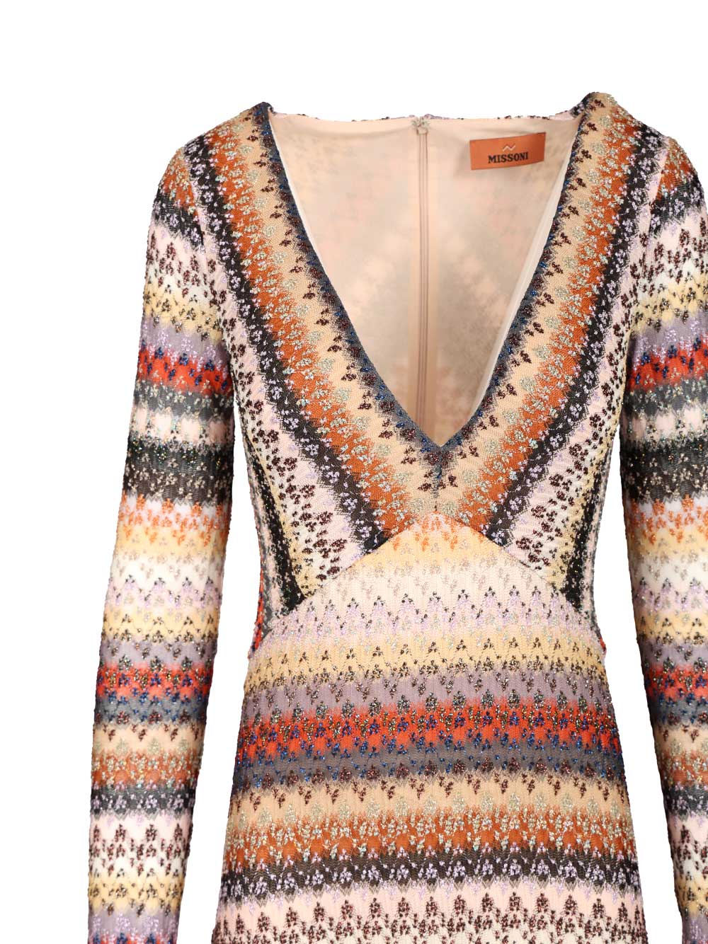 Long dress with multicolored V-neck DS25WG20BR012OSM9R4 (MISSONI / ワンピース・ドレス・オールインワン ) | MISSONI (ミッソー二)(3)