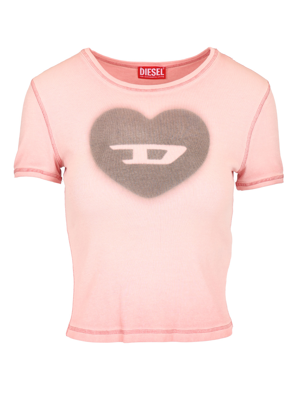 T-shirt with heart D watercolor effect A128360SQAD35U (Diesel / Tシャツ・カットソー ) | Diesel (ディーゼル)