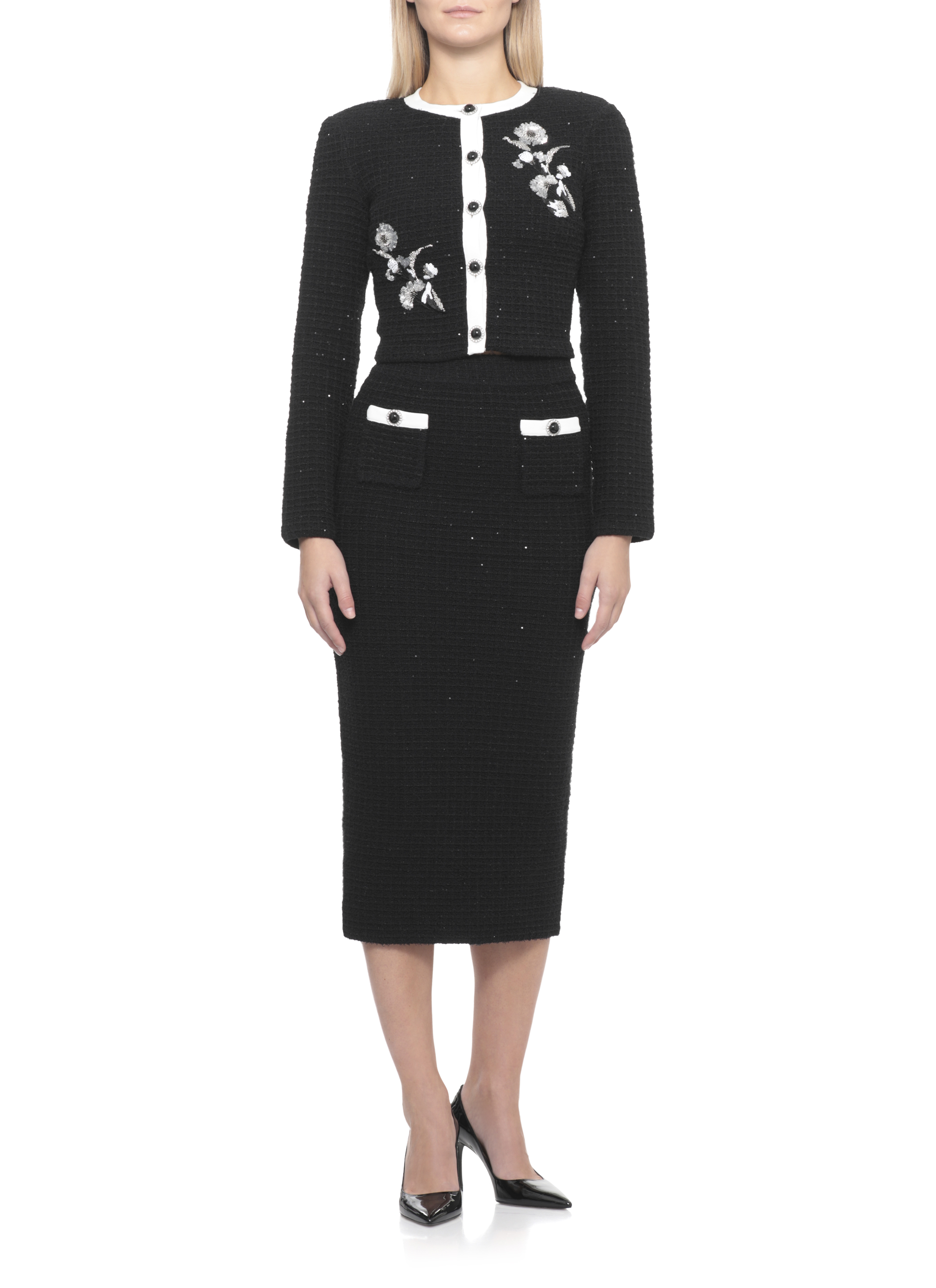 SELF PORTRAIT Jackets Black SC25013JBBLACKFLORALTEXTBLACK (self-portrait / ブレザー・ジャケット ) | self-portrait (セルフ・ポートレイト)(1)