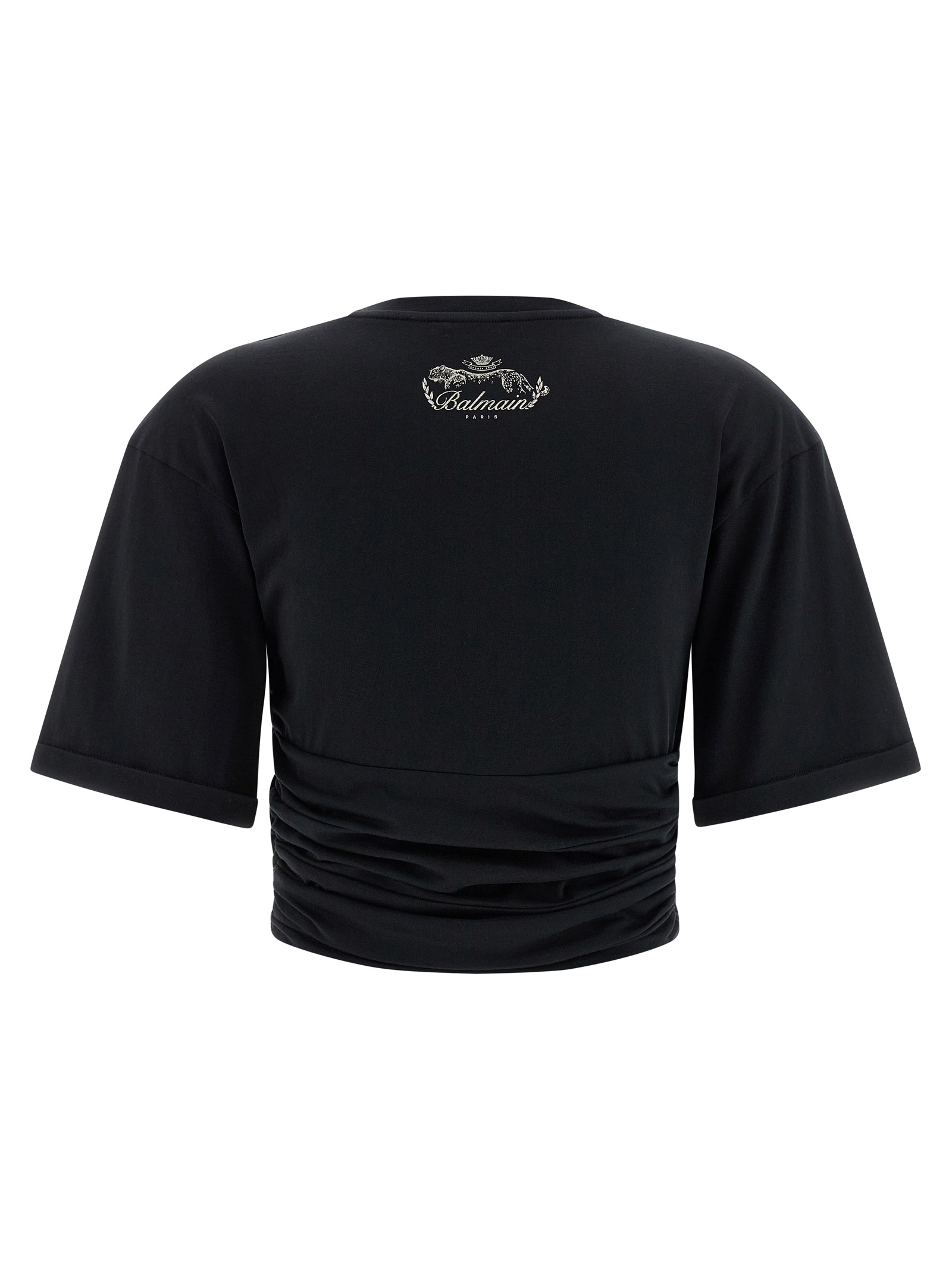 Knotted crop t-shirt FF0EE012GF23EDY (Balmain / Tシャツ・カットソー ) | Balmain (バルマン)(1)