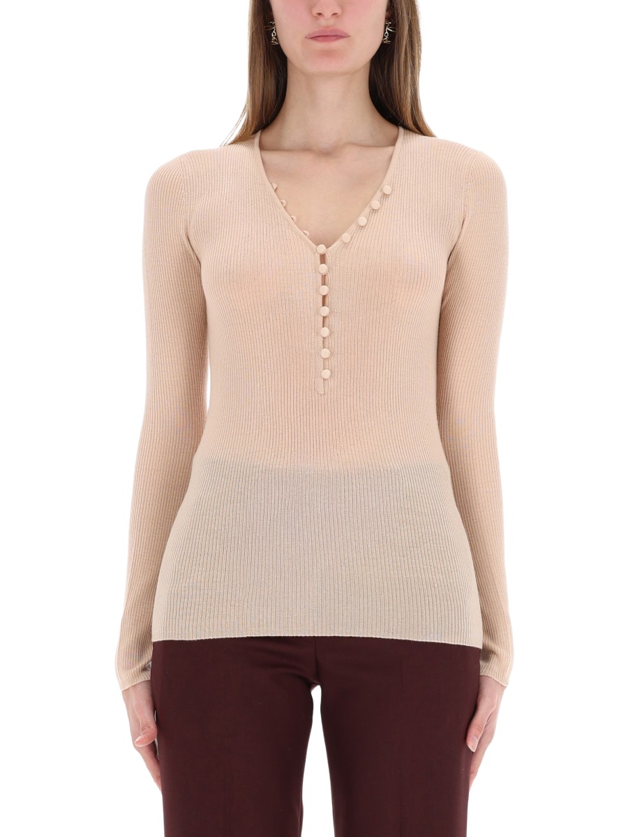 RIBBED KNIT WITH BUTTONS 25WMP055306I6 (Chloé / Tシャツ・カットソー ) | Chloé (クロエ)
