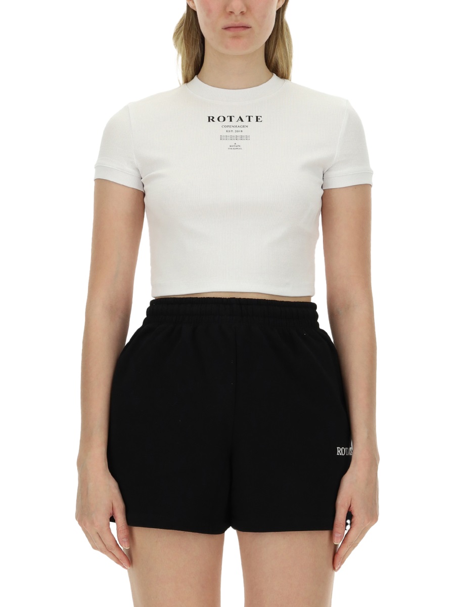 T-SHIRT WITH LOGO 112990400BCR966400 (ROTATE / Tシャツ・カットソー ) | ROTATE (ロテート)