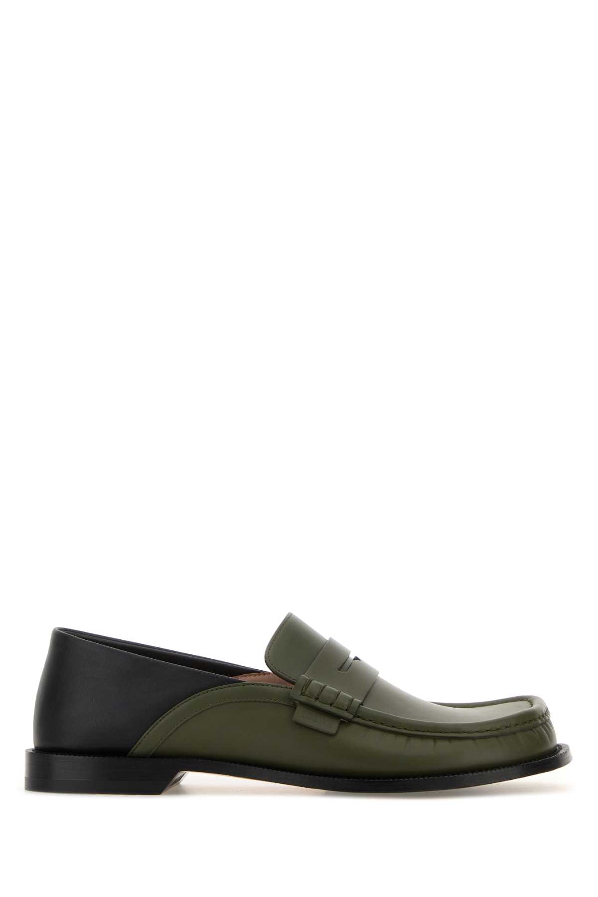 Two-tone leather Campo Flap loafers M816290X47SAGEBLACK (LOEWE / ローファー ) | LOEWE (ロエベ)