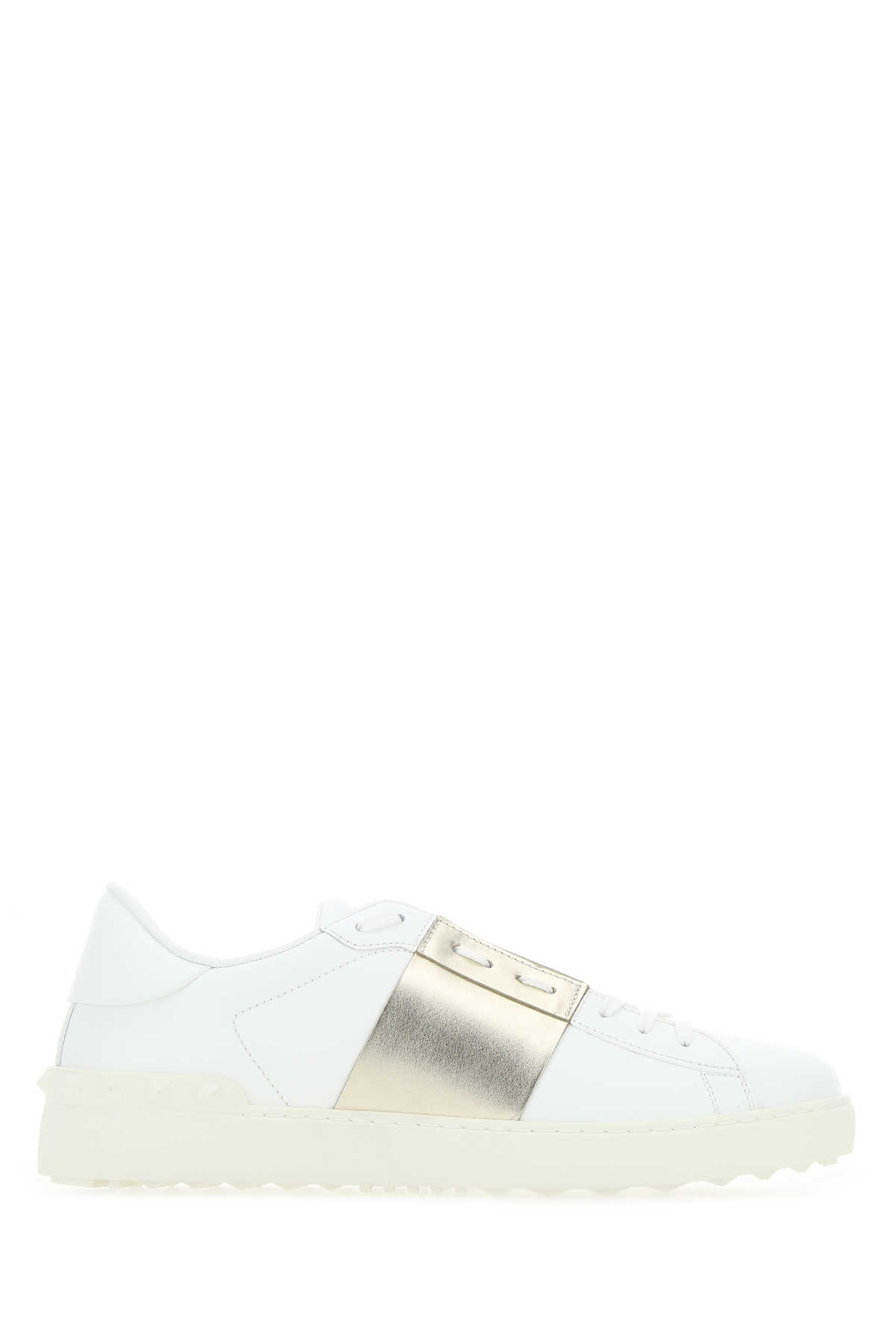 White leather Open sneakers with platinum band UY2S0830FLRL71 (Valentino Garavani / スニーカー ) | Valentino Garavani (ヴァレンティノ)