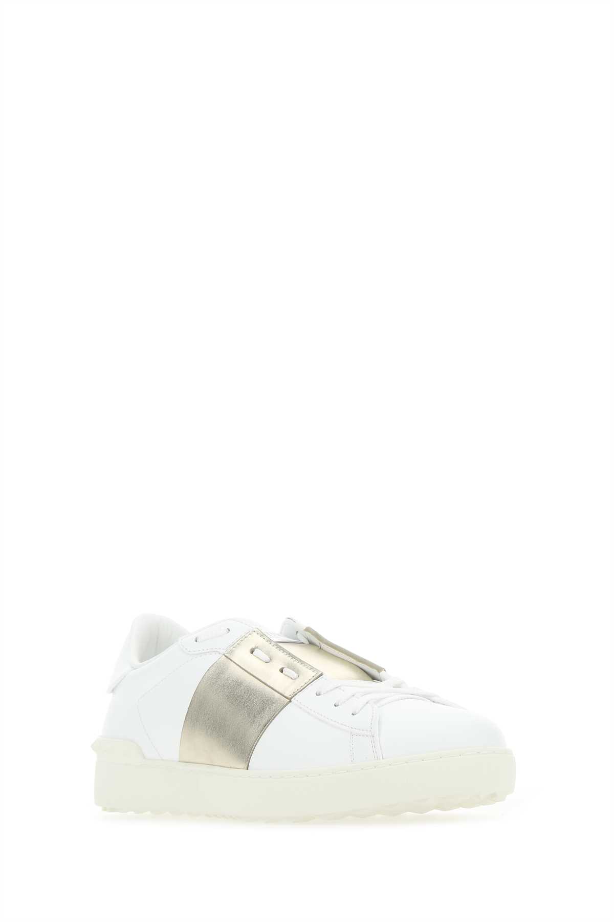 White leather Open sneakers with platinum band UY2S0830FLRL71 (Valentino Garavani / スニーカー ) | Valentino Garavani (ヴァレンティノ)(1)