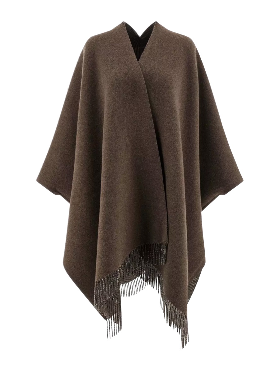 WOOL PONCHO WITH BANGS MSCDAGP31CBL42 (Brunello Cucinelli / カジュアルジャケット ) | Brunello Cucinelli (ブルネロ・クチネリ)(4)