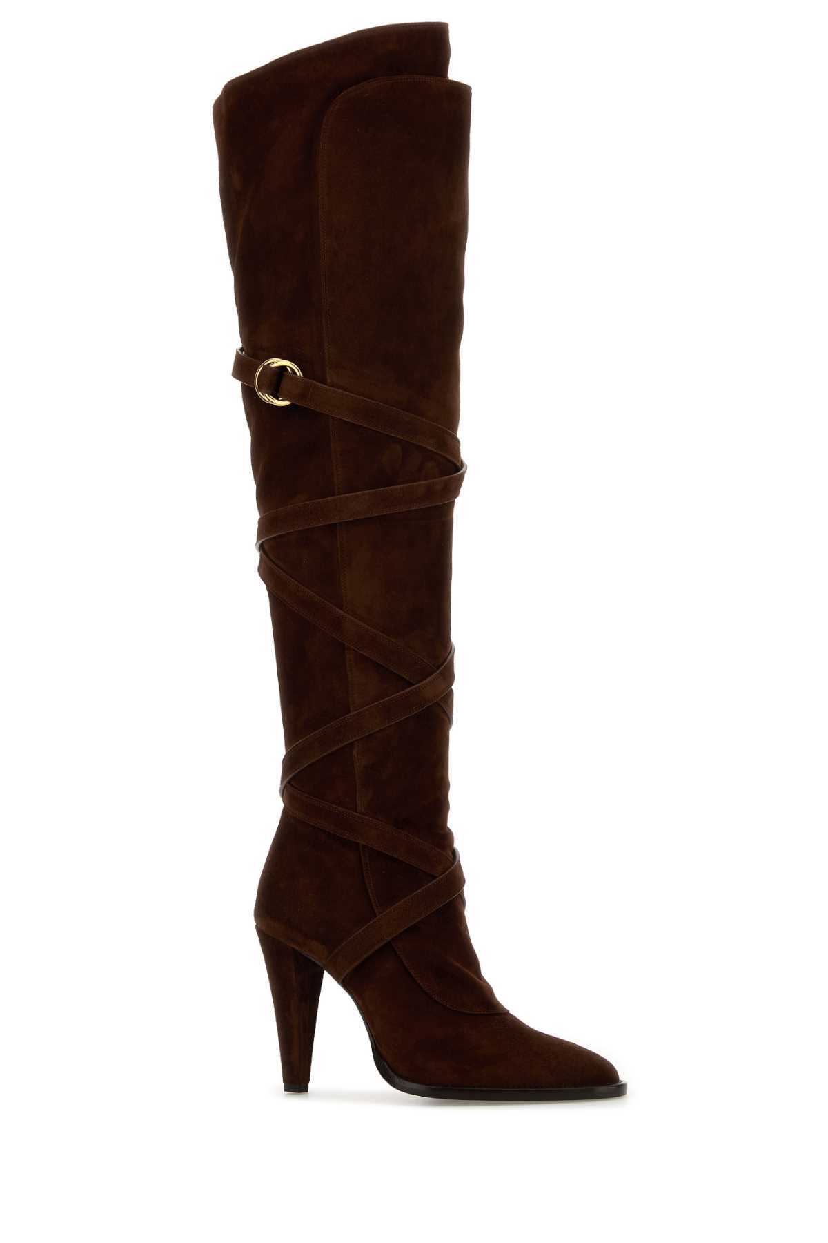 Brown suede Janis boots 8438590LI002228 (Saint Laurent / ブーツ ) | Saint Laurent (サンローラン)(1)