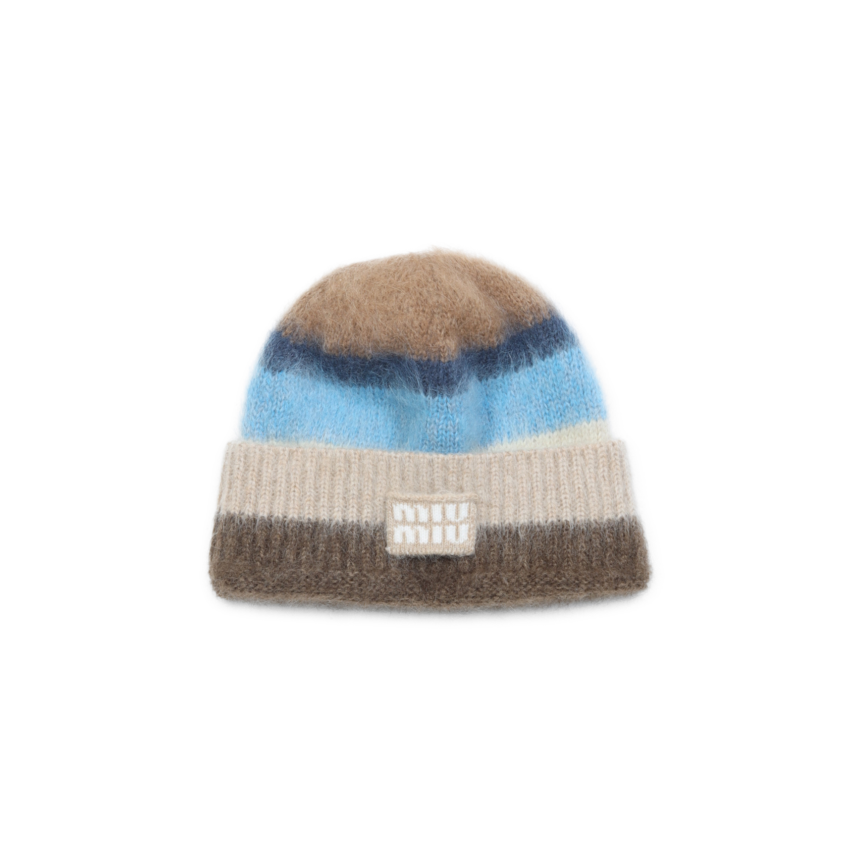 Embroidered mohair blend beanie hat 5HC3782CVDF04BD (MIU MIU / 帽子 ) | MIU MIU (ミュウミュウ)