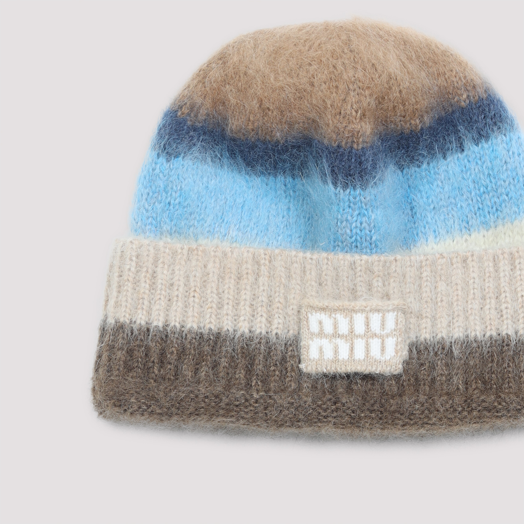 Embroidered mohair blend beanie hat 5HC3782CVDF04BD (MIU MIU / 帽子 ) | MIU MIU (ミュウミュウ)(2)