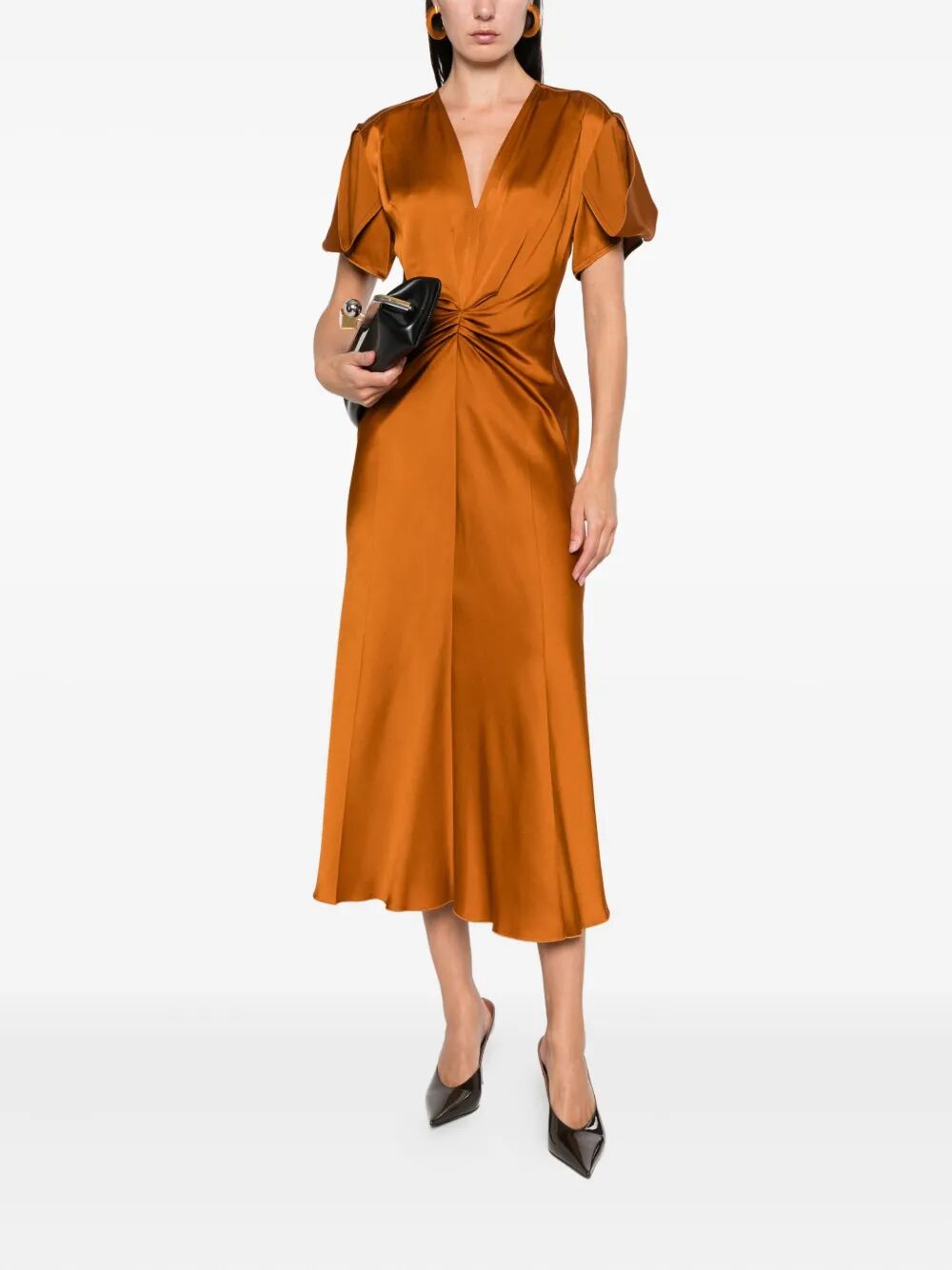 GATHERED V NECK MIDI DRESS 1126WDR005195D3178 (VICTORIA BECKHAM / ワンピース・ドレス・オールインワン ) | VICTORIA BECKHAM (ヴィクトリア ベッカム)(1)