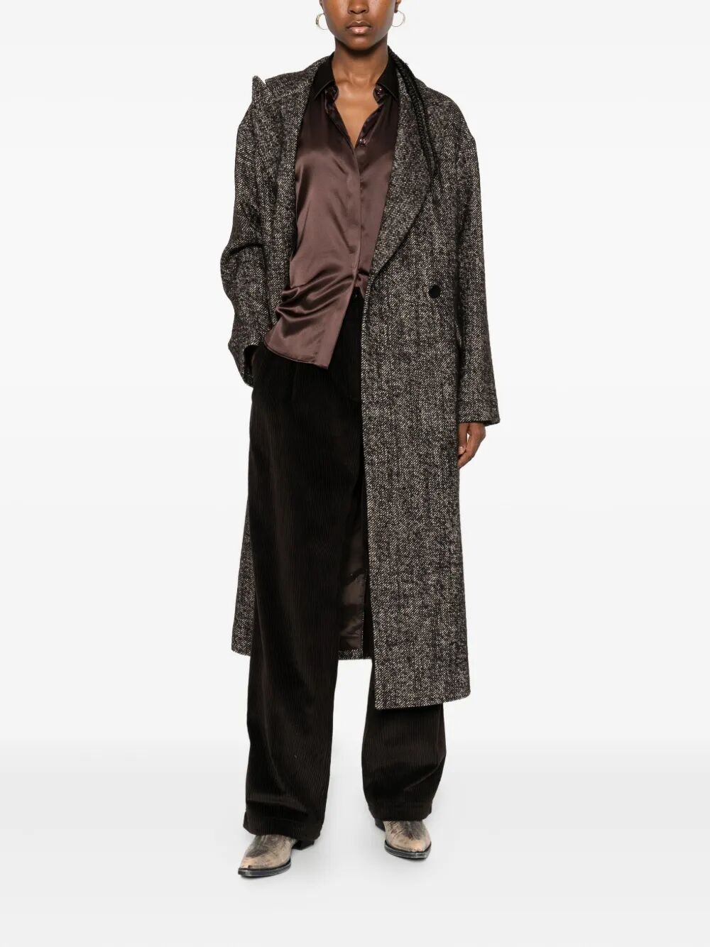 LINDEN DOUBLE-BREASTED WOOL COAT LINDEN340319EM871 (TAGLIATORE / コート ) | TAGLIATORE (タリアトーレ)(4)