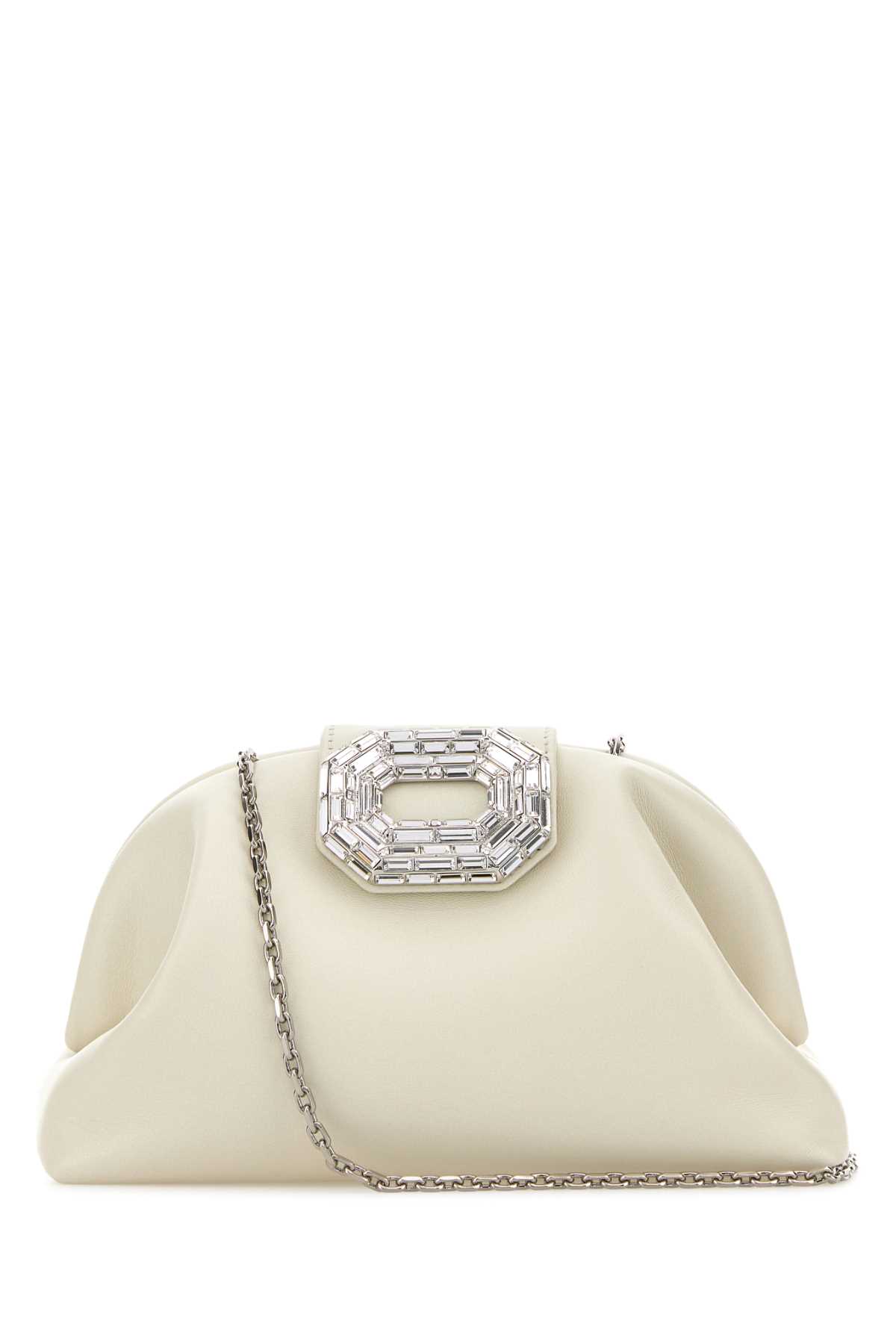 Ivory nappa leather Camelia clutch CAMELIAALMSILHAR (AMINA MUADDI / ハンドバッグ・ショルダーバッグ ) | AMINA MUADDI (アミナ モアディ)