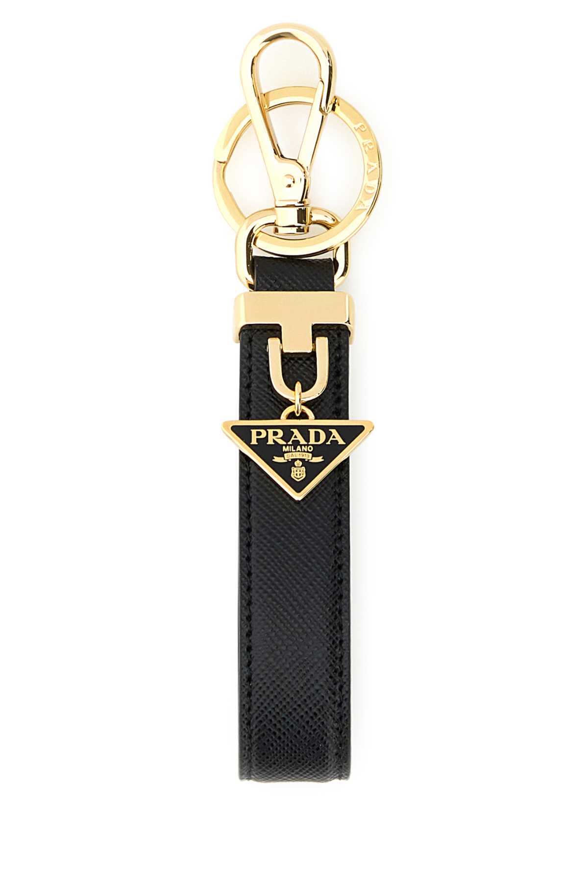 Black leather key ring 1PP185053F0002 (Prada / キーリング・キーケース ) | Prada (プラダ)