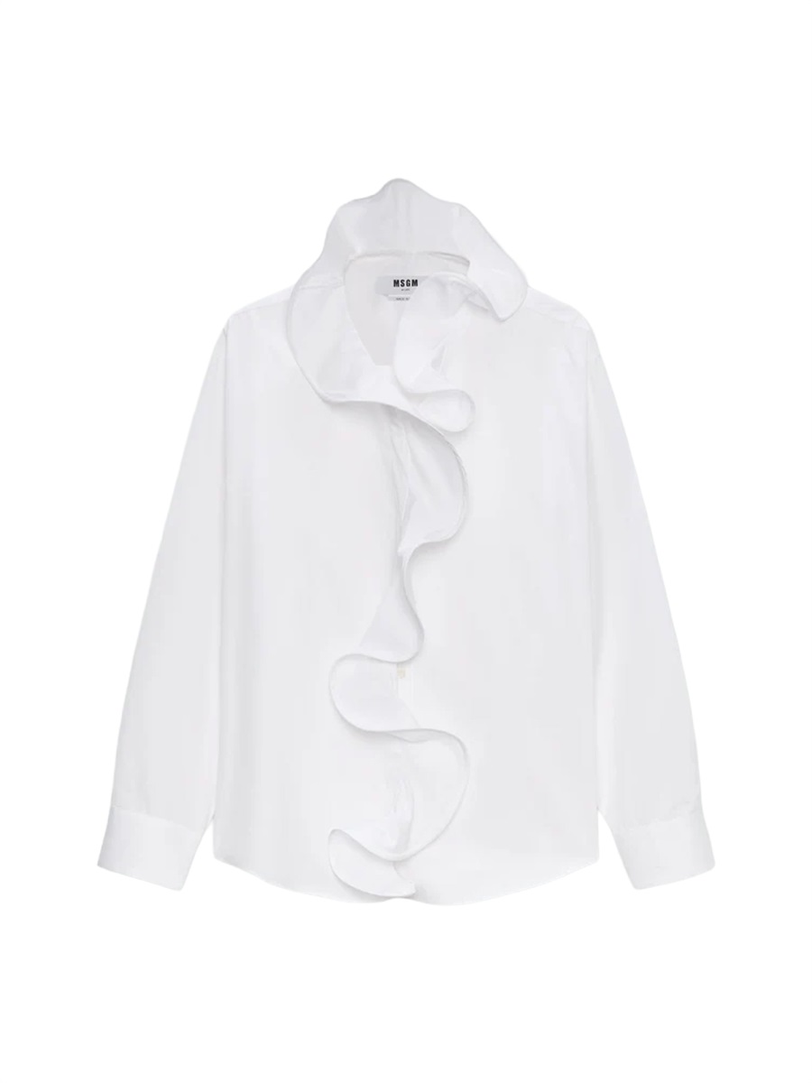 SHIRT WITH "RUFFLE" DETAIL 3941MDE08X25760201 (MSGM / シャツ・ブラウス ) | MSGM (エムエスジーエム)