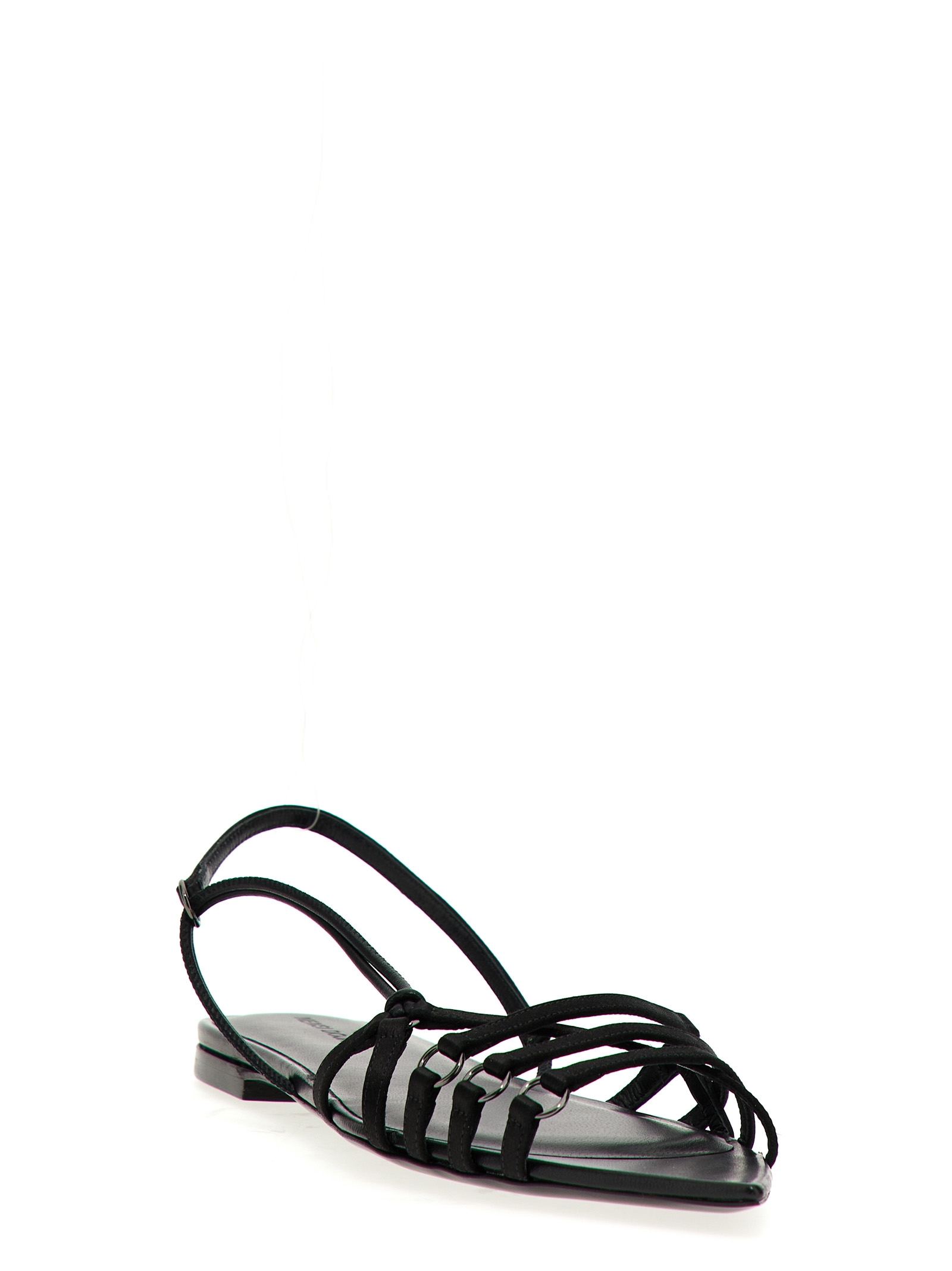 Satin and leather sandals ND24SSPCW42020ABLACK (NENSI DOJAKA / サンダル ) | NENSI DOJAKA (ネンシ ドジョカ)(1)