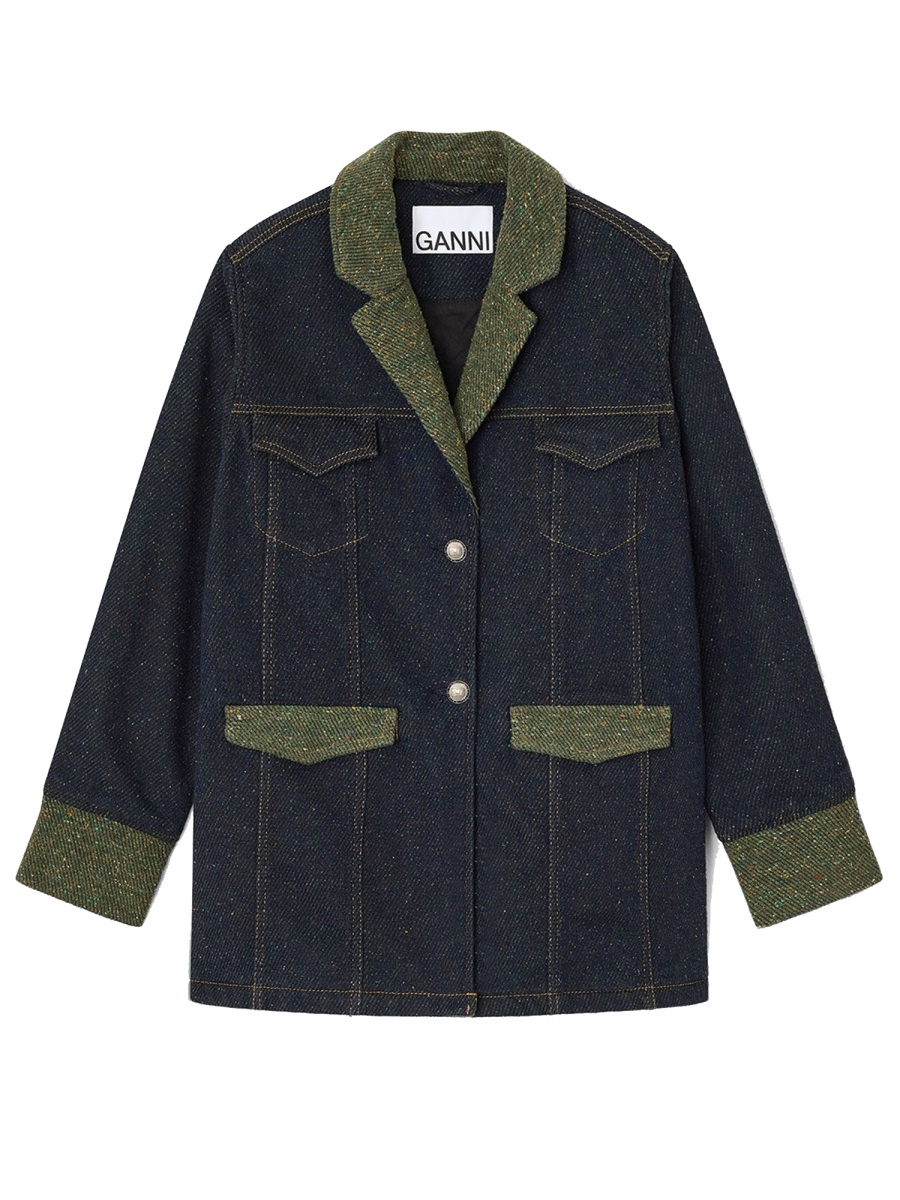 COTTON DENIM BLAZER J1884252 (GANNI / ニット・セーター・カーディガン ) | GANNI (ガニー)