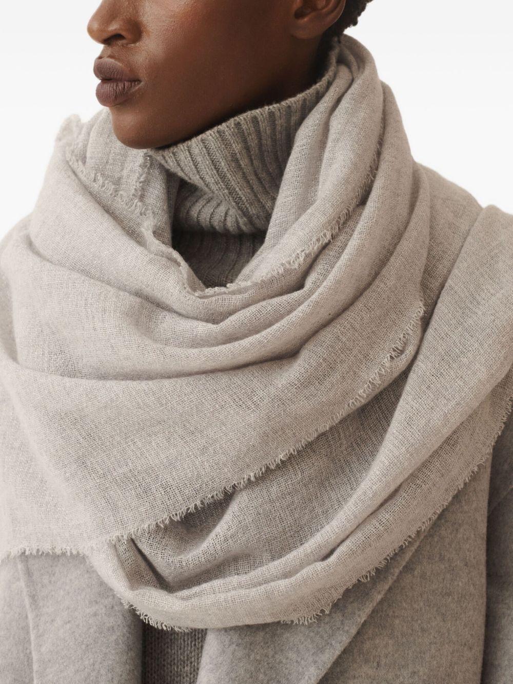 Fabiana Filippi Scarfs Light Grey SAD215A881L8018196 (FABIANA FILIPPI / スカーフ・マフラー ) | FABIANA FILIPPI (ファビアナフィリッピ)(1)