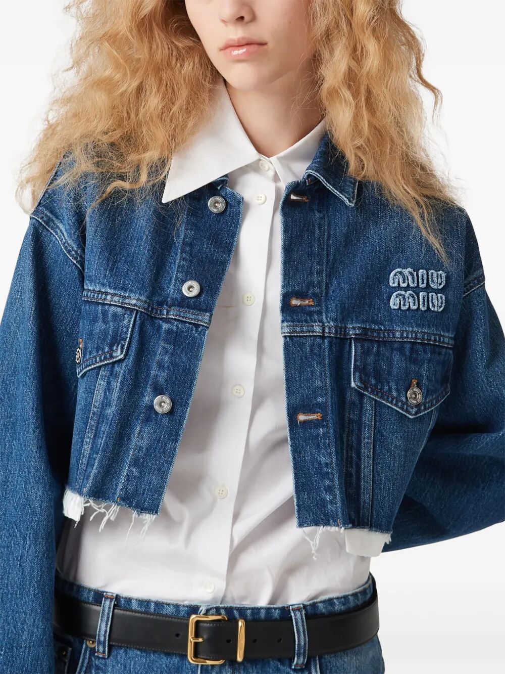 DENIM BLOUSON CROPPED JACKET GWB148SOOO10BFF0008 (MIU MIU / カジュアルジャケット ) | MIU MIU (ミュウミュウ)(1)