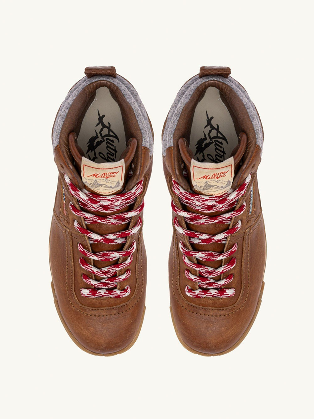 MALGA PEDULA HIKING BOOTS IN NATURAL LEATHER AND GREY FABRIC HBMWHF01CUIRGREY (AUTRY / ブーツ ) | AUTRY (オートリー)(3)