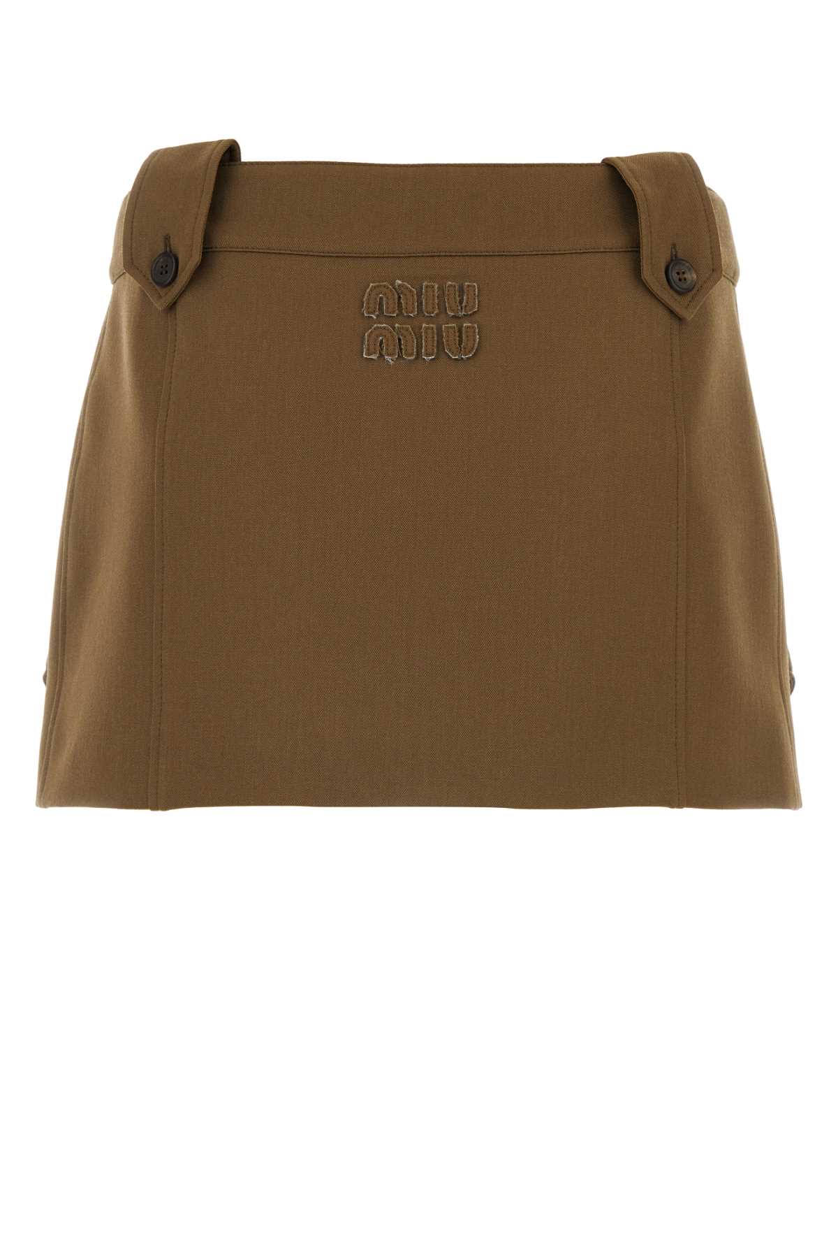 Mud gabardine mini skirt MG2124SOOO108NF0594 (MIU MIU / スカート ) | MIU MIU (ミュウミュウ)(1)