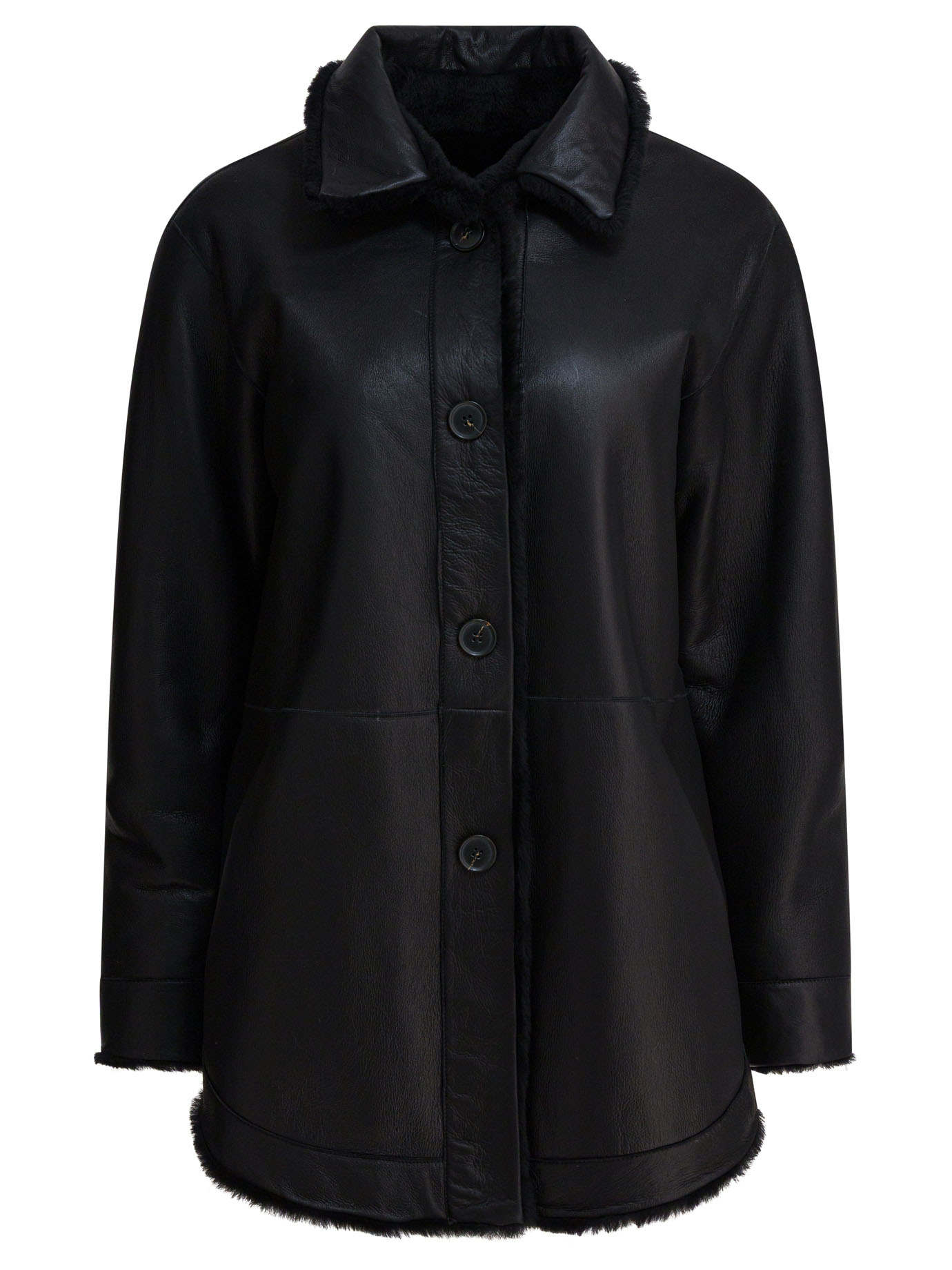Long reversible leather coat 601NERO (Semper / レザー&ファージャケット・コート ) | Semper (センパー)(1)