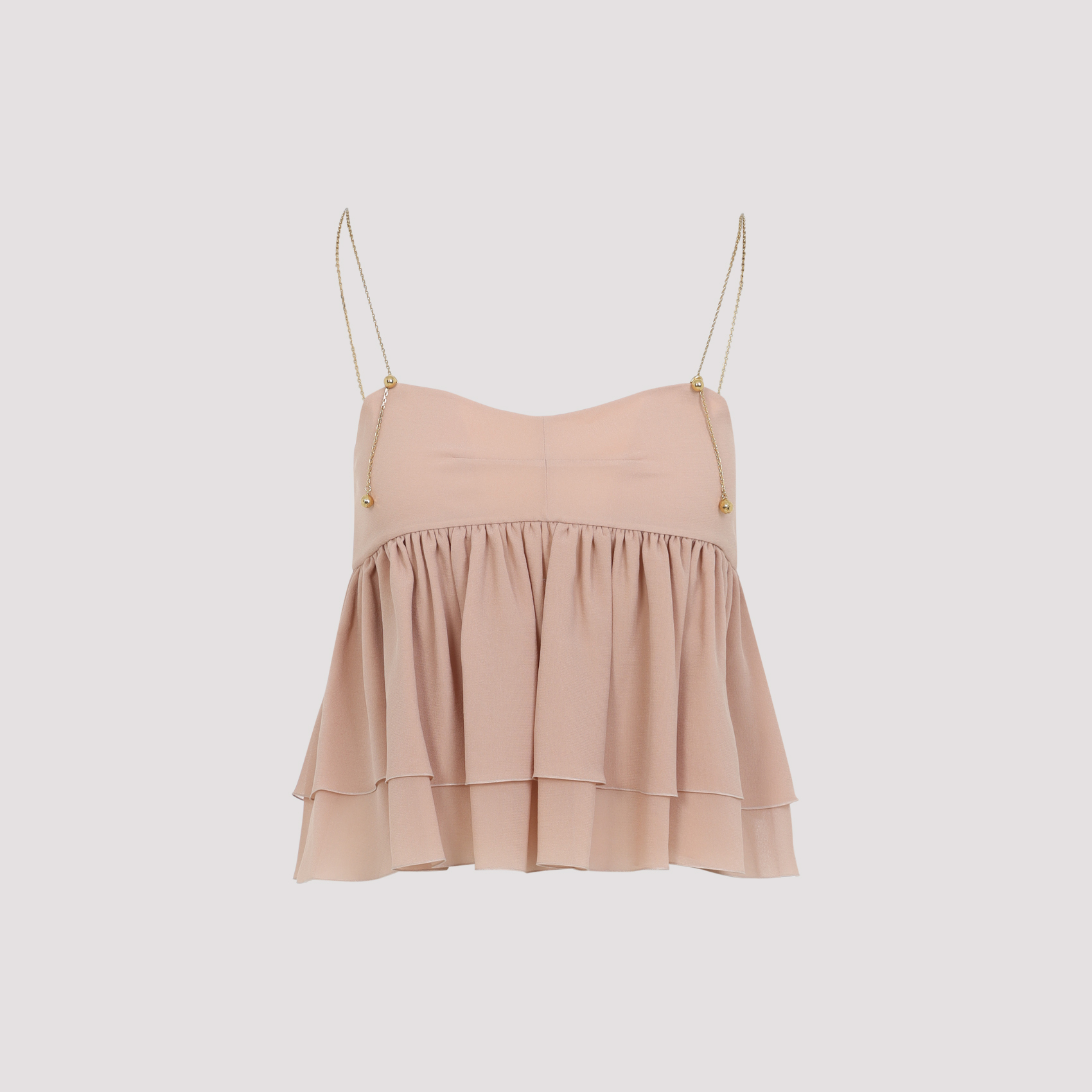 SLEEVELESS SILK GEORGETTE TOP WITH RUFFLES CH26SHT150026H7 (Chloé / タンクトップ・キャミソール ) | Chloé (クロエ)(1)