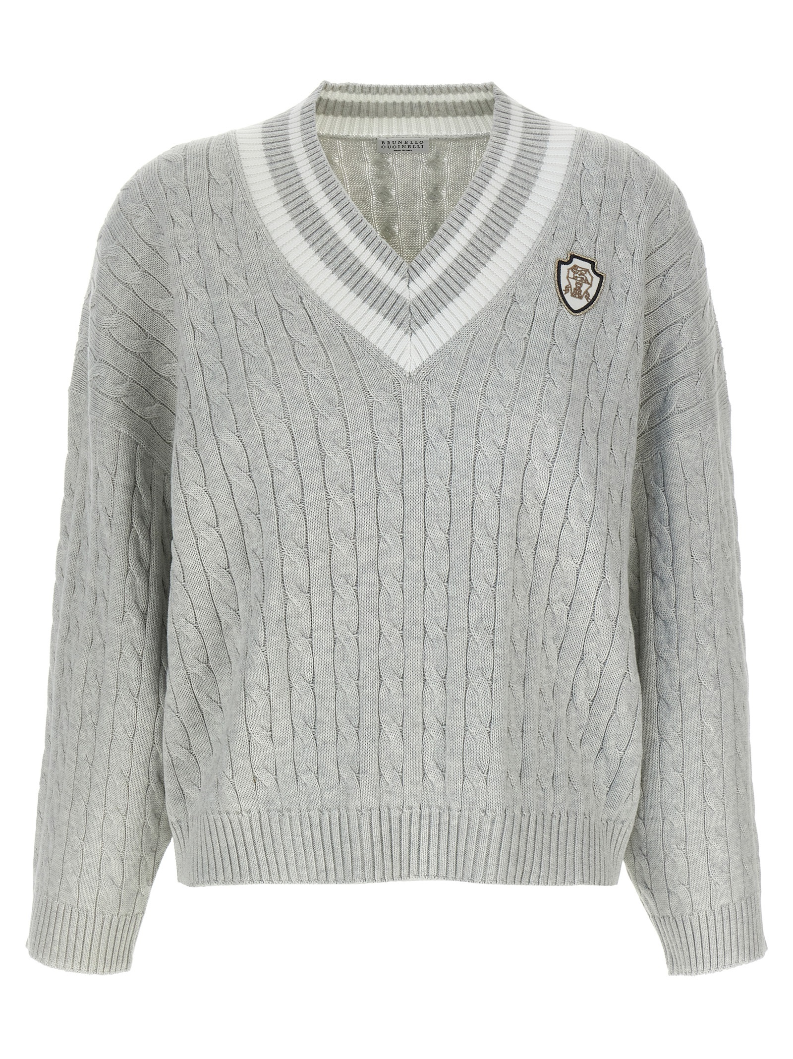 Cotton cable knit sweater M19756512CV906 (Brunello Cucinelli / ニット・セーター・カーディガン ) | Brunello Cucinelli (ブルネロ・クチネリ)