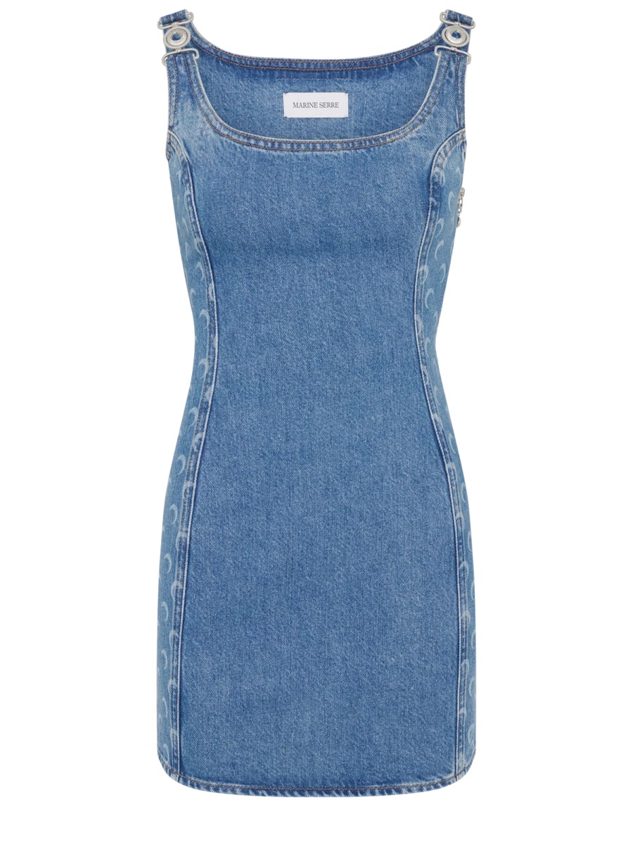 "MOON LASER" MINI DRESS WDR403ACDEN0002BL05 (MARINE SERRE / ワンピース・ドレス・オールインワン ) | MARINE SERRE (マリーン セル)