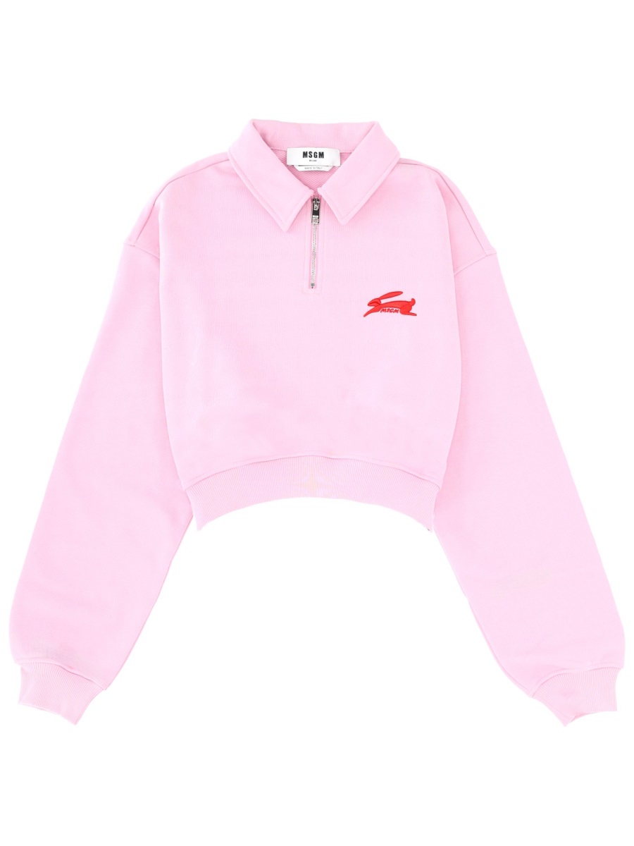 "FOLLOW THE RABBIT" COLLARED SWEATSHIRT 3941MDM8925779513 (MSGM / スウェット・フーディー ) | MSGM (エムエスジーエム)