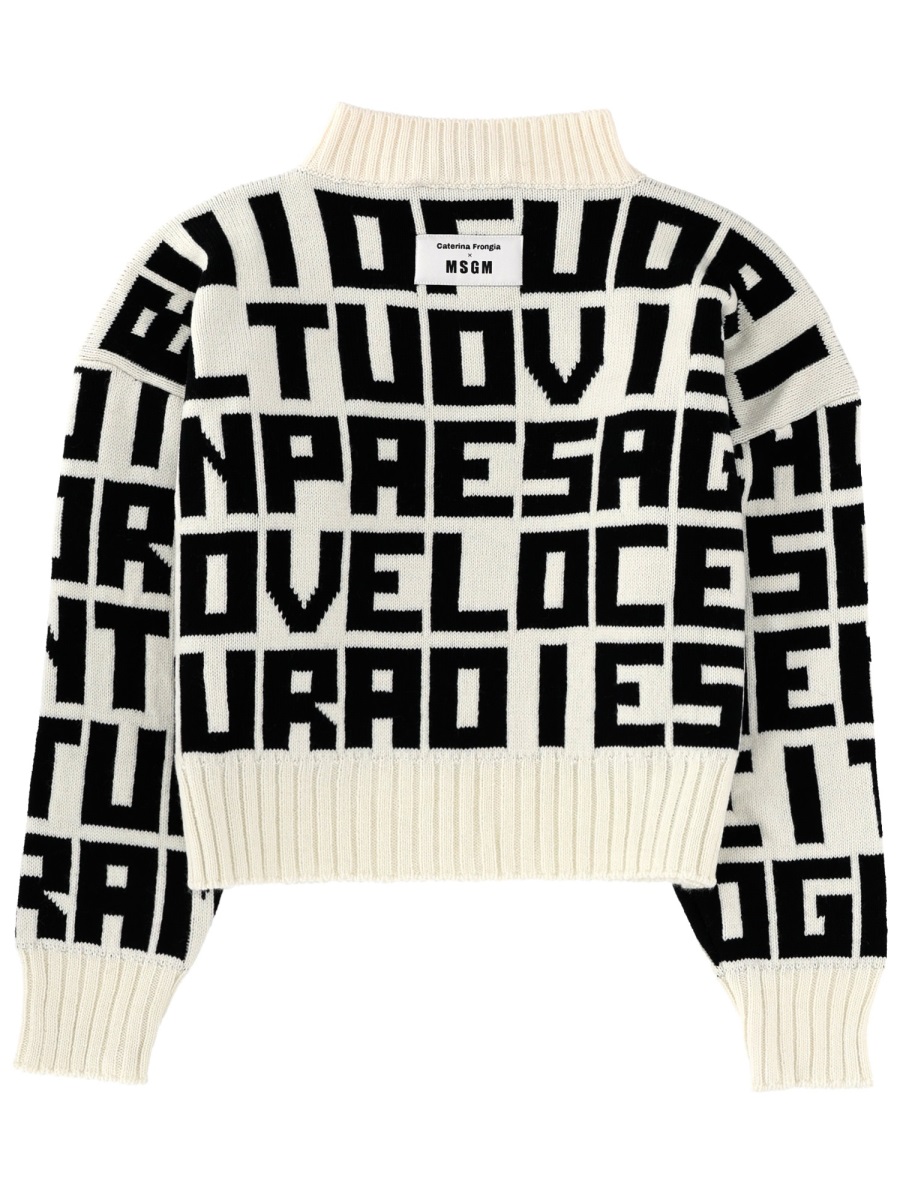 "MSGM X CATERINA FRONGIA" LETTERED SWEATER 3942MDM19925798902A (MSGM / ニット・セーター・カーディガン ) | MSGM (エムエスジーエム)(1)