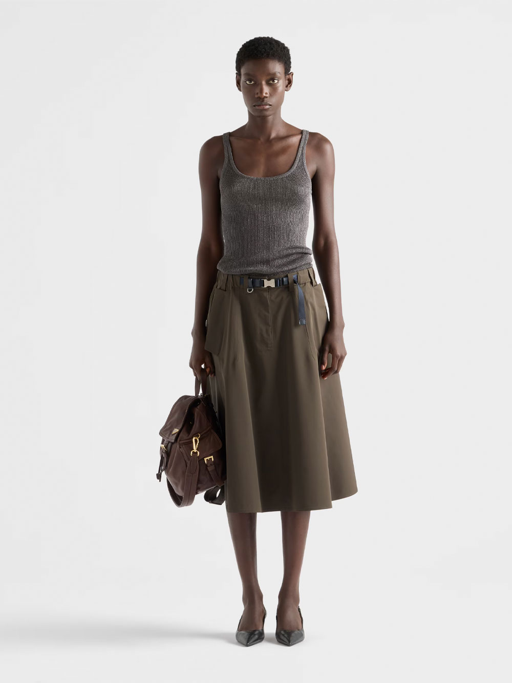 TECHNICAL FABRIC CIRCLE SKIRT 21H025SOOO18UUF0334 (Prada / スカート ) | Prada (プラダ)(1)