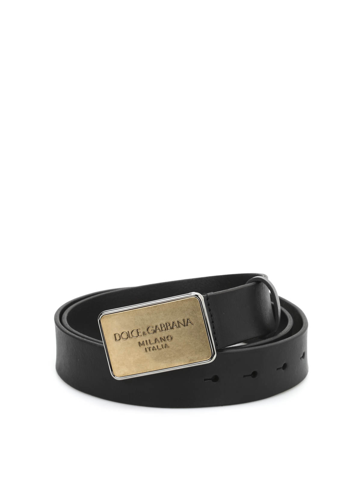 Plaque buckle leather belt BC3654AC55680999 (Dolce & Gabbana / ベルト・サスペンダー ) | Dolce & Gabbana (ドルチェガッバーナ)