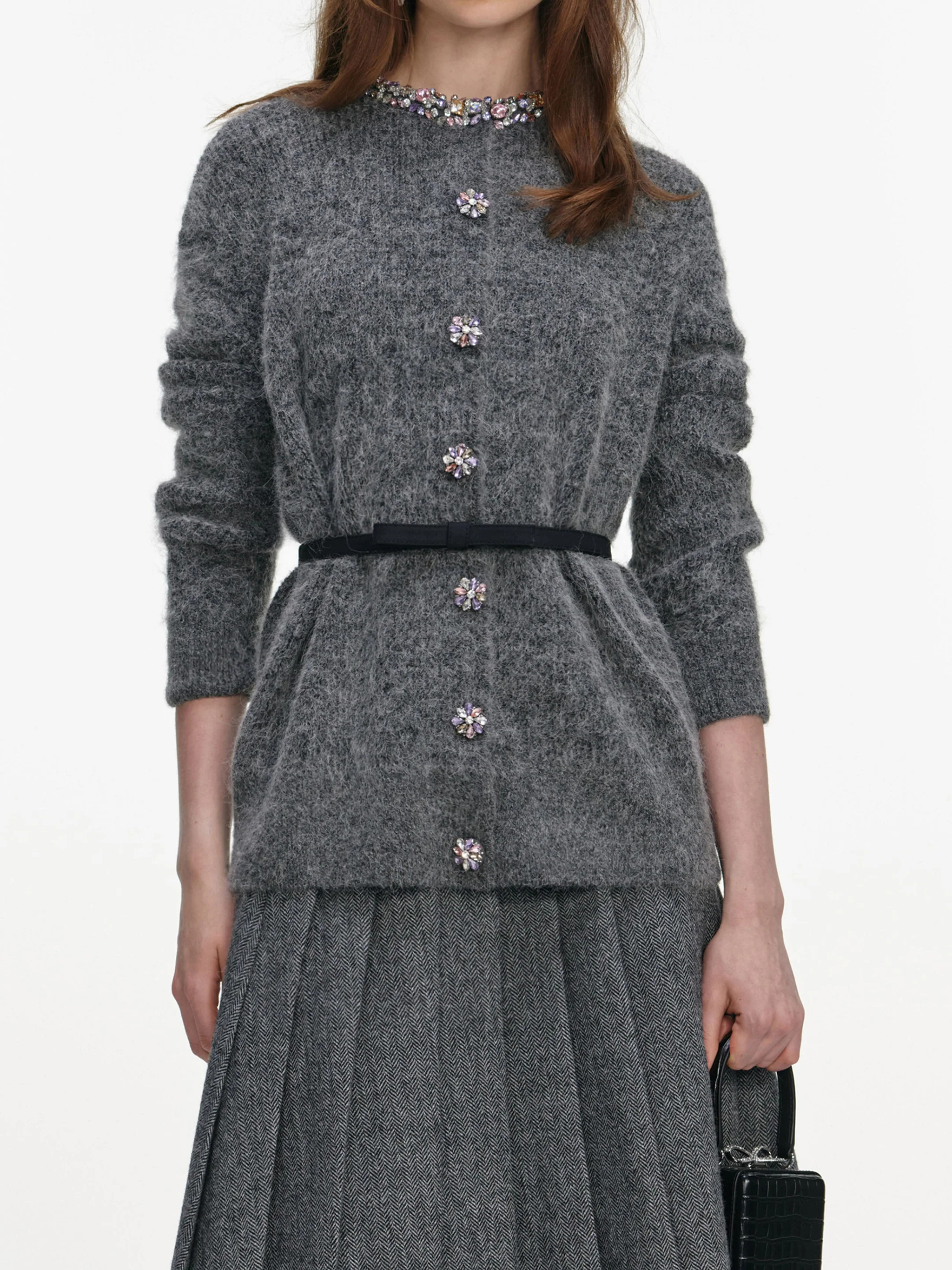 SELF PORTRAIT Sweaters Grey RS26123CAGRGREY (self-portrait / ニット・セーター・カーディガン ) | self-portrait (セルフ・ポートレイト)