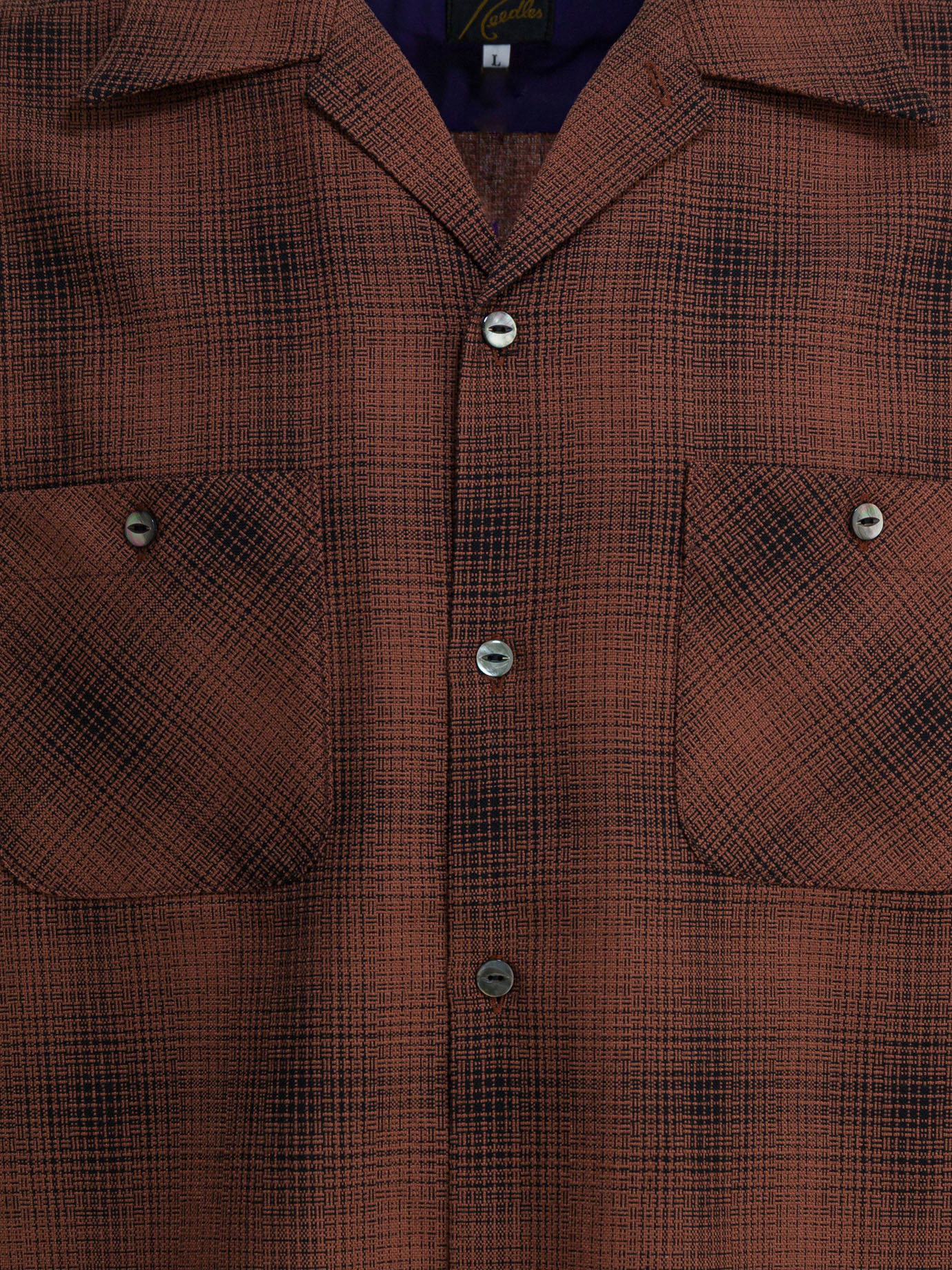 Checked wool "One-Up" shirt RW163BSALMON (Needles / シャツ・ブラウス ) | Needles (ニードルズ)(2)
