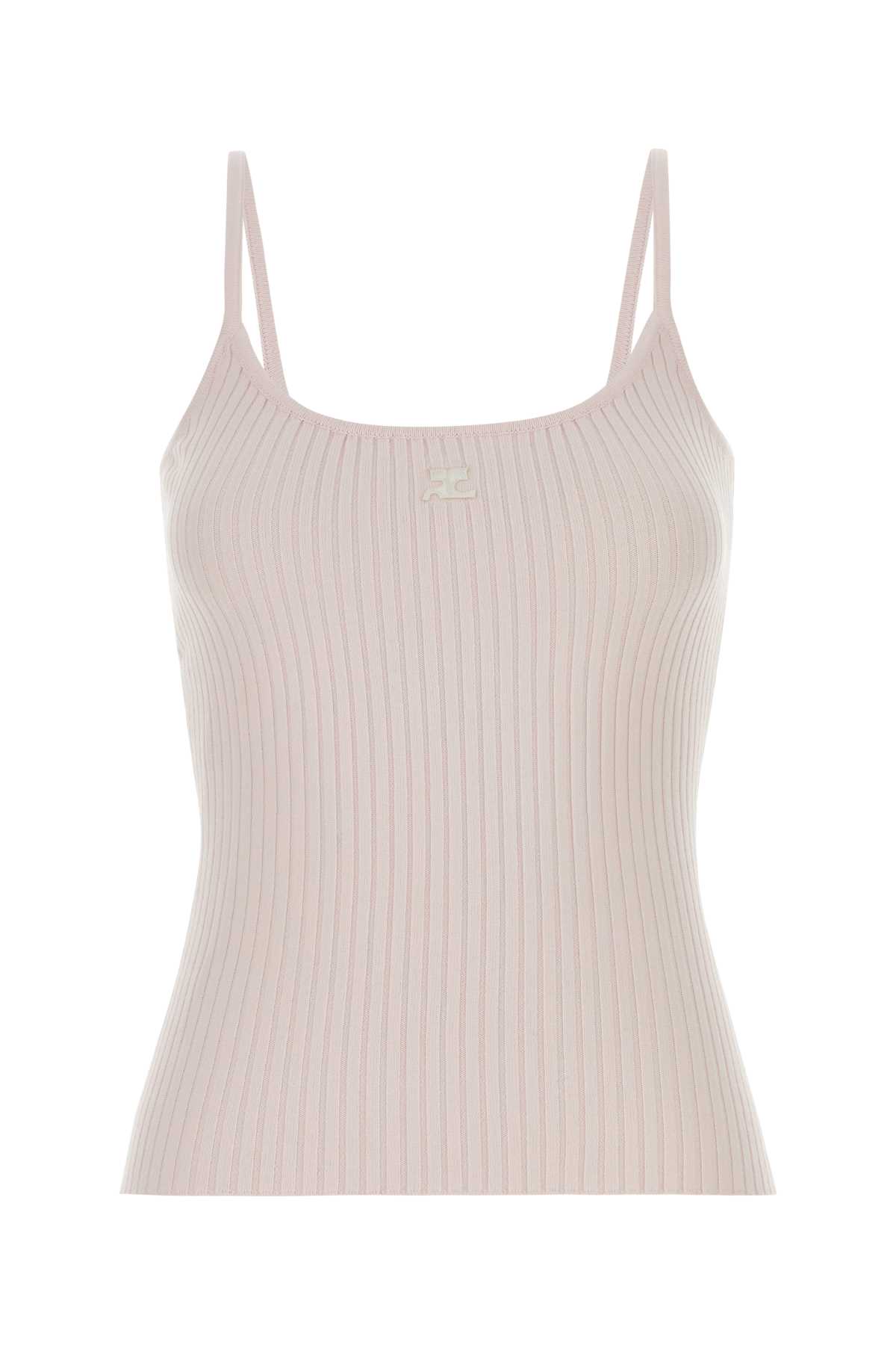 Pastel pink viscose blend top PERMDE012FI00015009 (Courrèges / ニット・セーター・カーディガン ) | Courrèges (クレージュ)