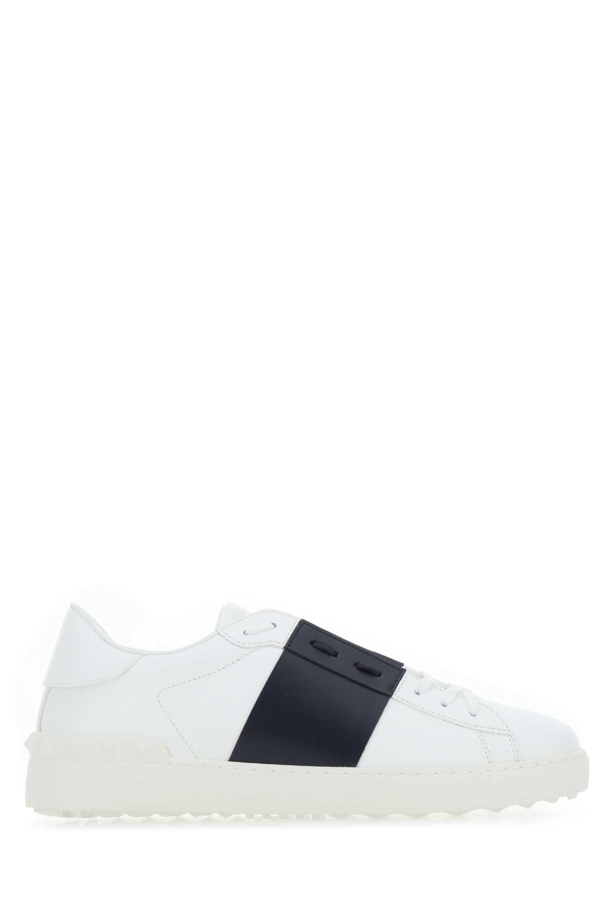 White leather Open sneakers with blue navy band 8Y2S0830BLUM15 (Valentino Garavani / スニーカー ) | Valentino Garavani (ヴァレンティノ)