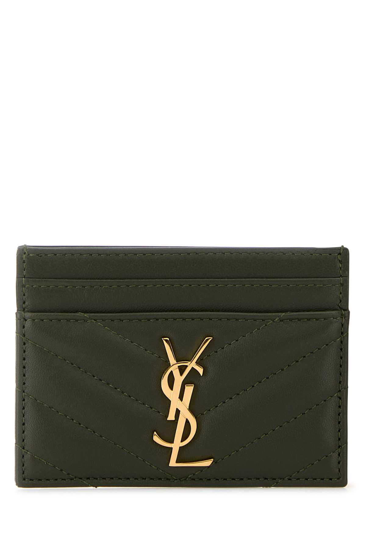 Bottle green nappa leather Cassandre card holder 423291AAA443189 (Saint Laurent / 財布・カードケース ) | Saint Laurent (サンローラン)