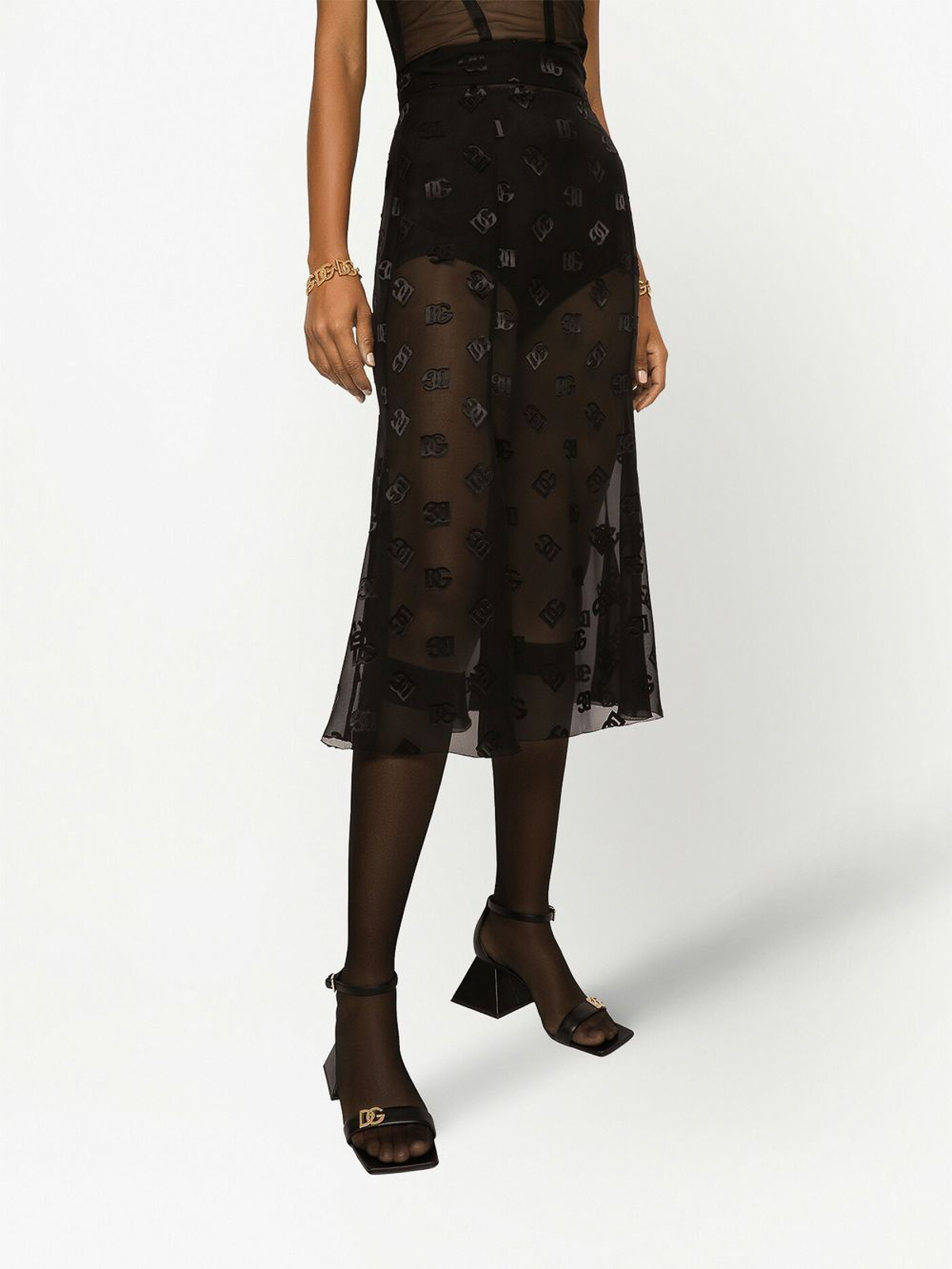 Sheer effect silk skirt F4CCHTFJTBRN0000 (Dolce & Gabbana / スカート ) | Dolce & Gabbana (ドルチェガッバーナ)(3)
